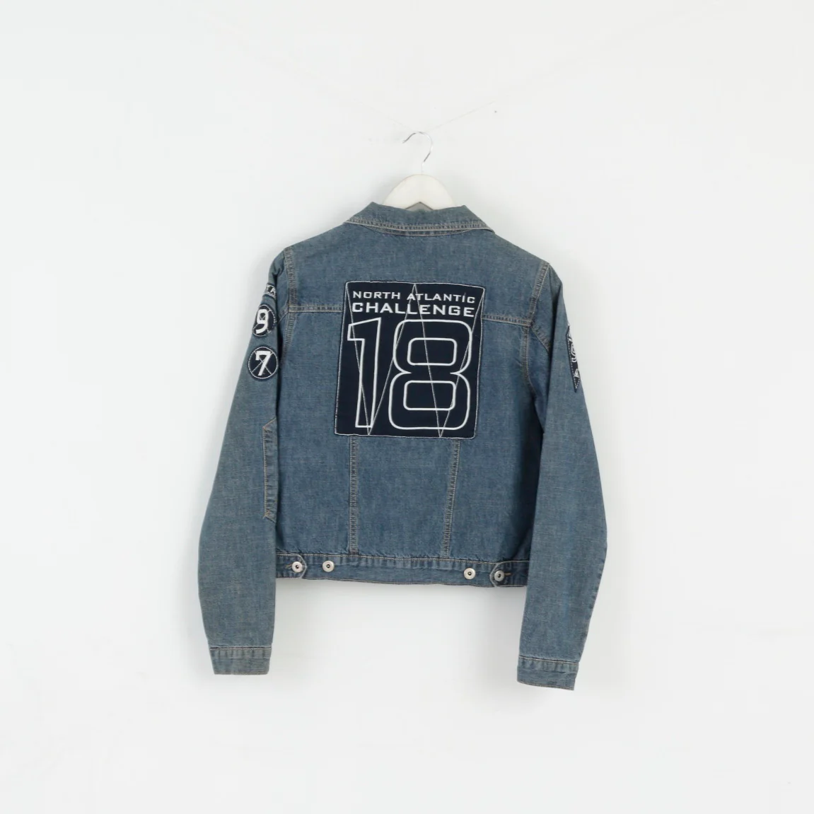 Gaastra Women 38 M Jeans Jacket Blue Cropped Cotton Dirty Emroidered Top - Image 7