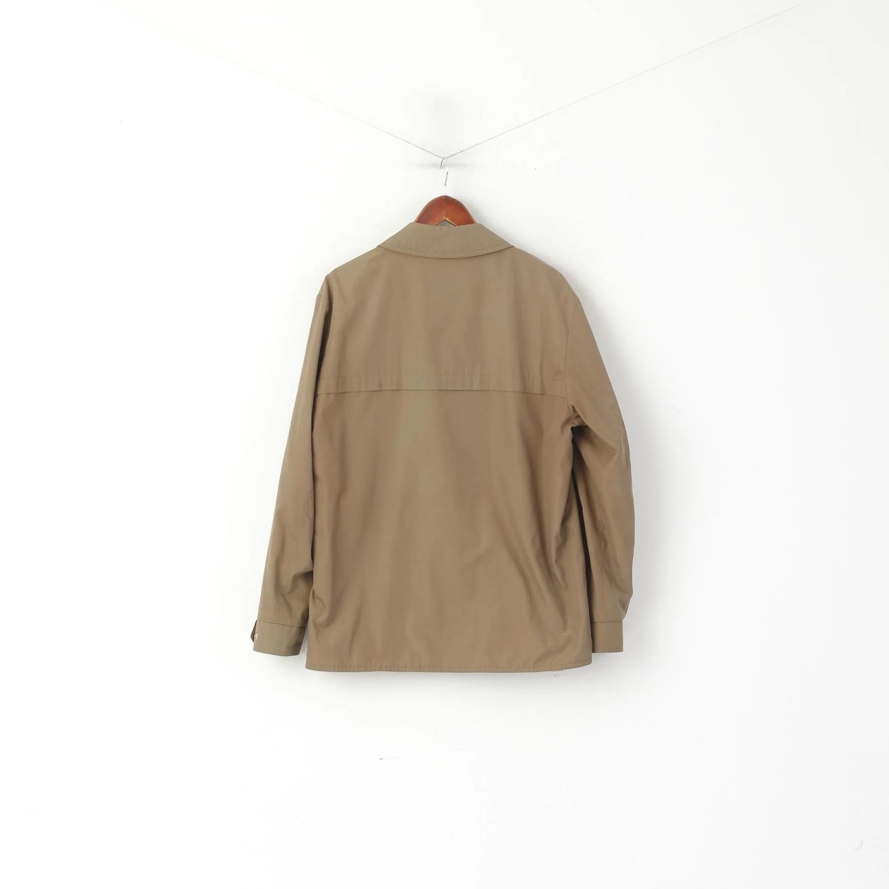 Schild Men L Jacket Shiny Taupe Harrington Lightweight Full Zip Retro Top - Image 7