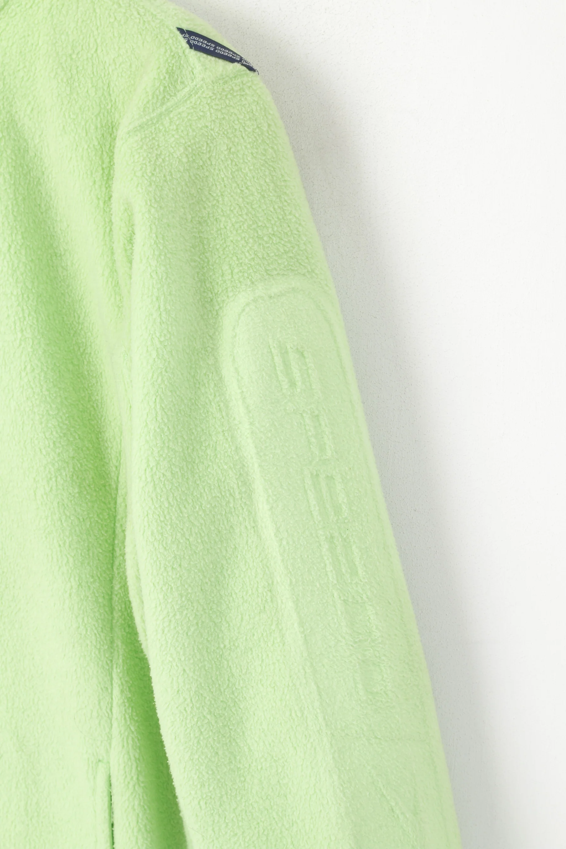 Speedo Women S Fleece Top Lime Vintage Full Zip Sportswear Sweatshirt Top - Image 4