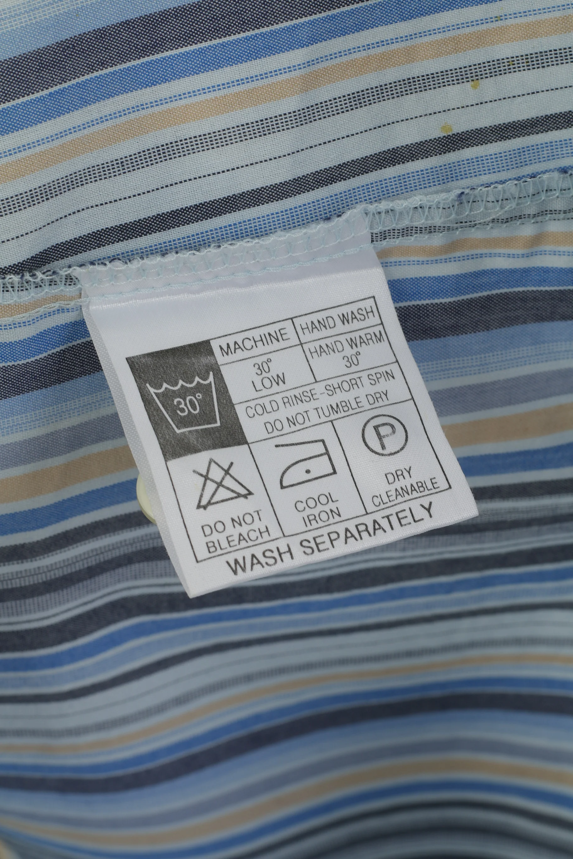 Ben Sherman Men L Casual Shirt Blue Striped Cotton Long Sleeve Top - Image 5