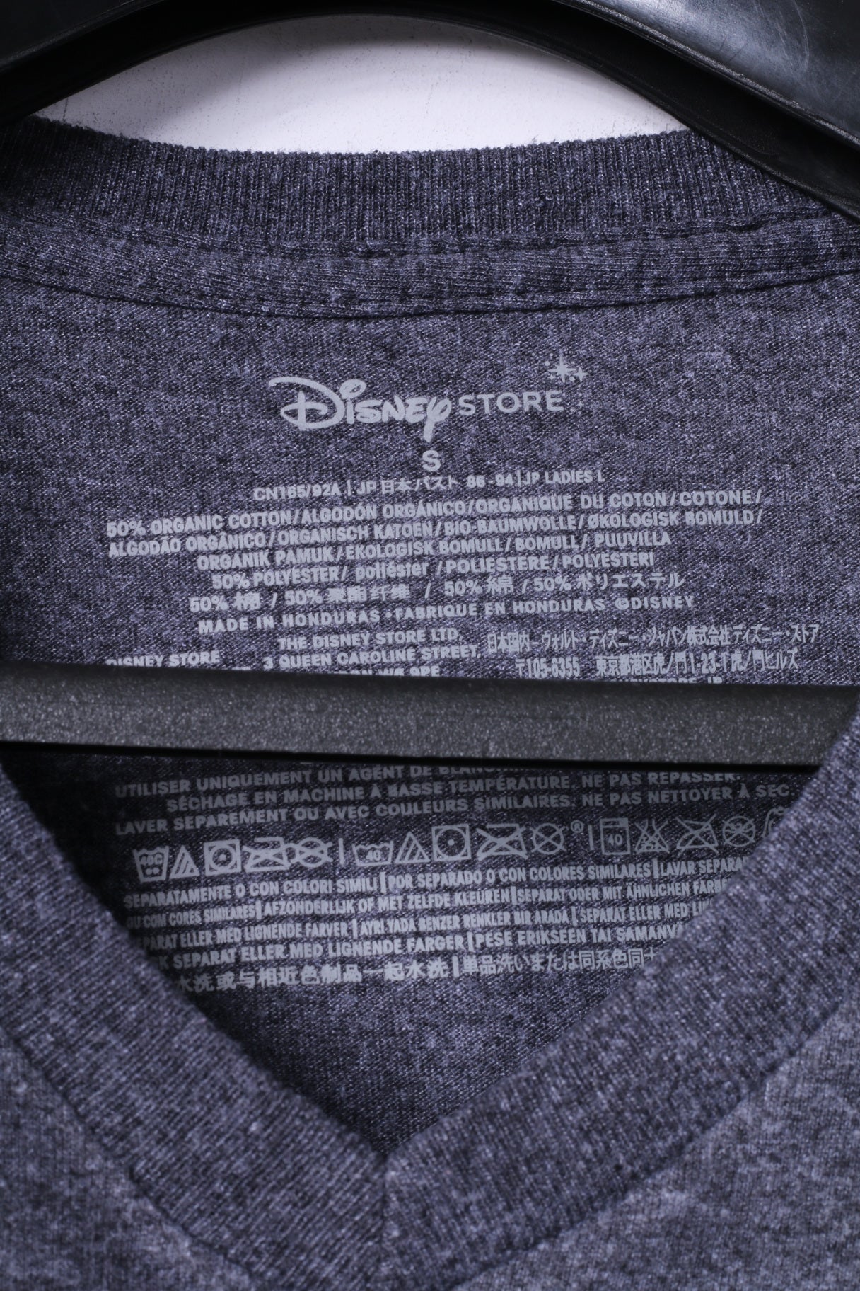 Disney Store Womens S T-Shirt Grey Cotton Graphic Black Characters Top - Image 4