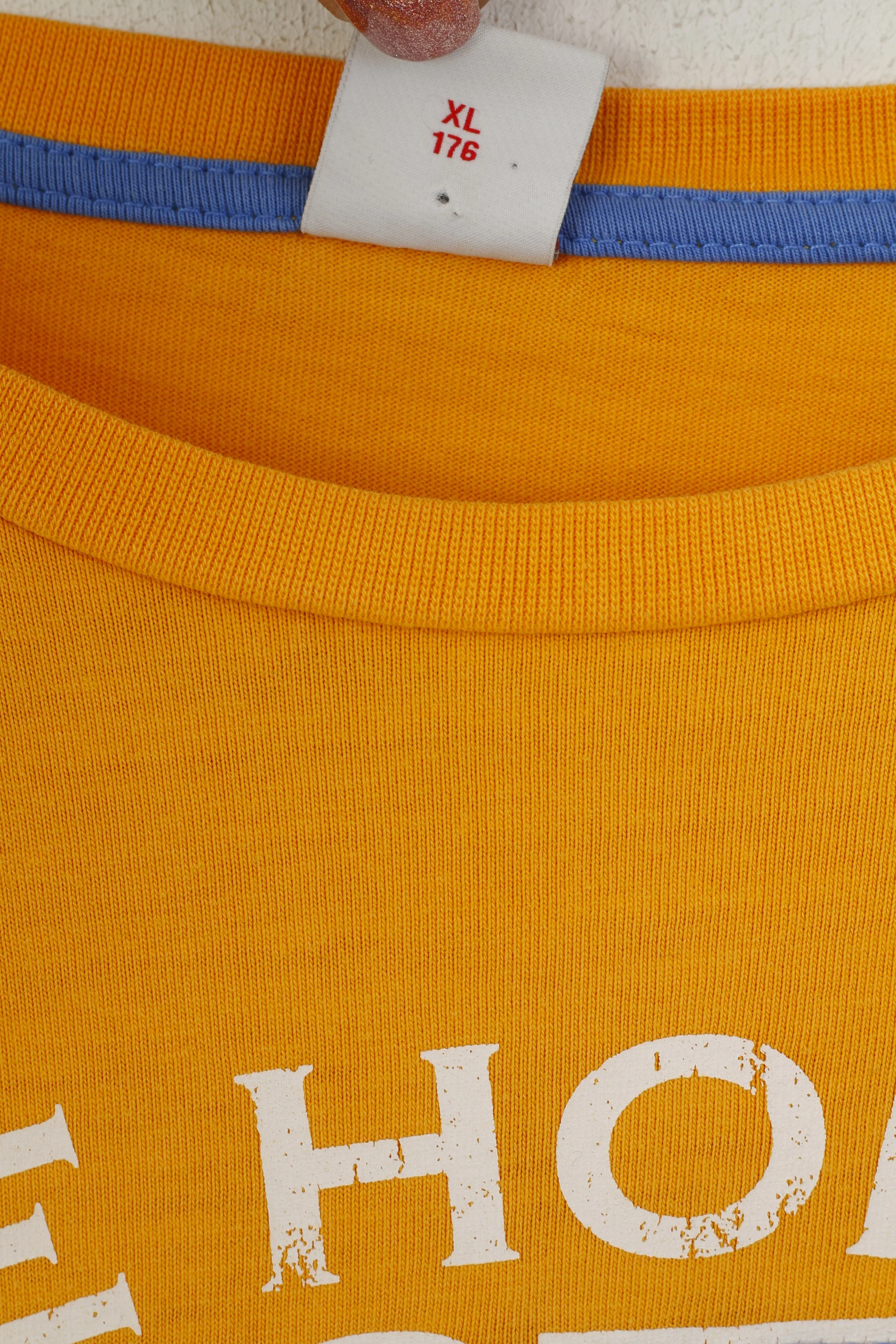 S. Oliver Youth XL 176 Shirt Orange Cotton Graphic Georgetown Long Sleeve Top - Image 5