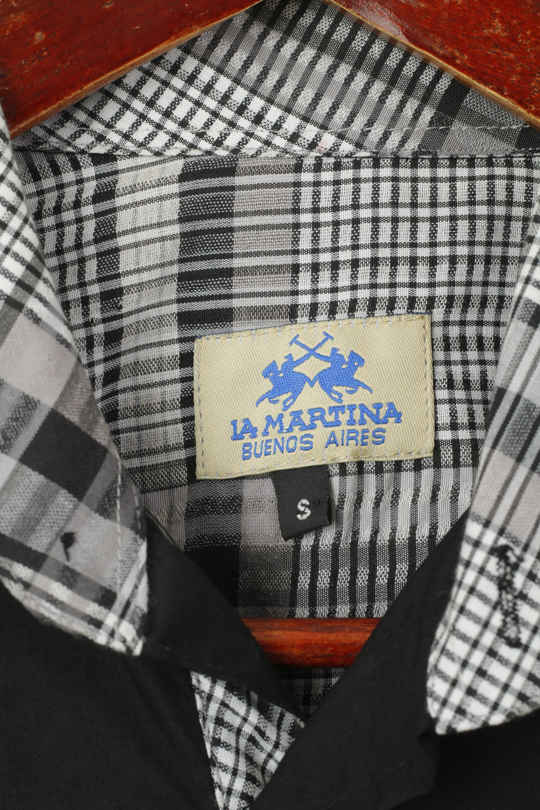 La Martina Men S Casual Shirt Black Slim Fit Cotton Buenos Aires #3 Polo Team Top - Image 5