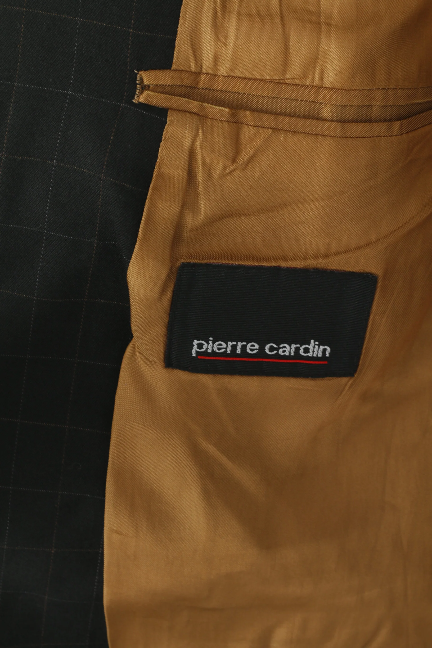 Pierre Cardin Men 46 56 Blazer Black Brown Check Wool Single Braested Retro Jacket - Image 4