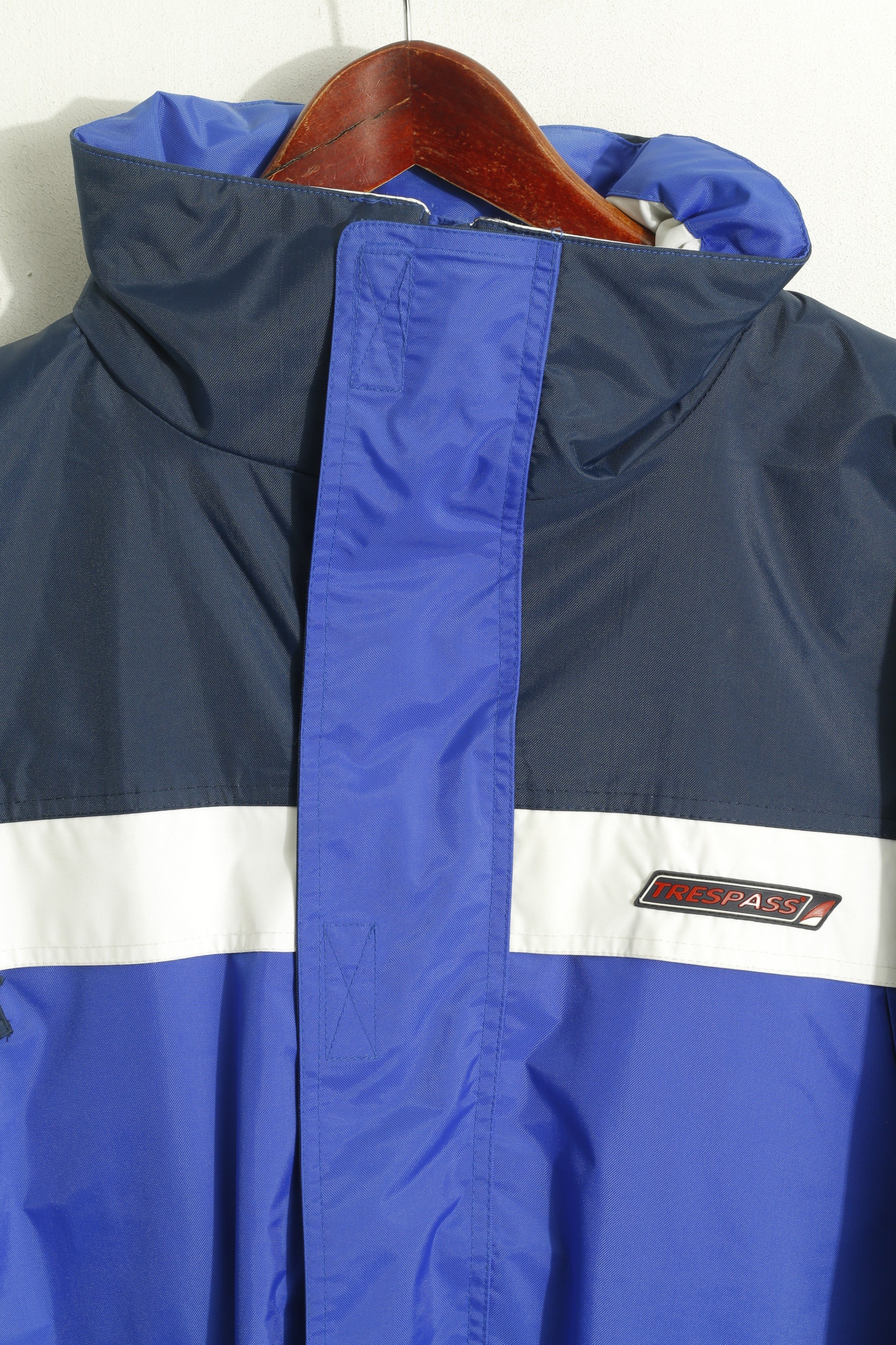 Trespass Men M Jacket Blue Nylon Sailing Outdoor Hidden Hood Waterproof Outdoor Top - Image 2