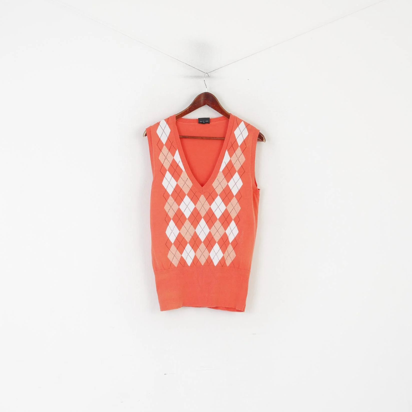 Galvin Green Men S Waistcoat Orange Diamond Cotton V Neck Sportswear Vest