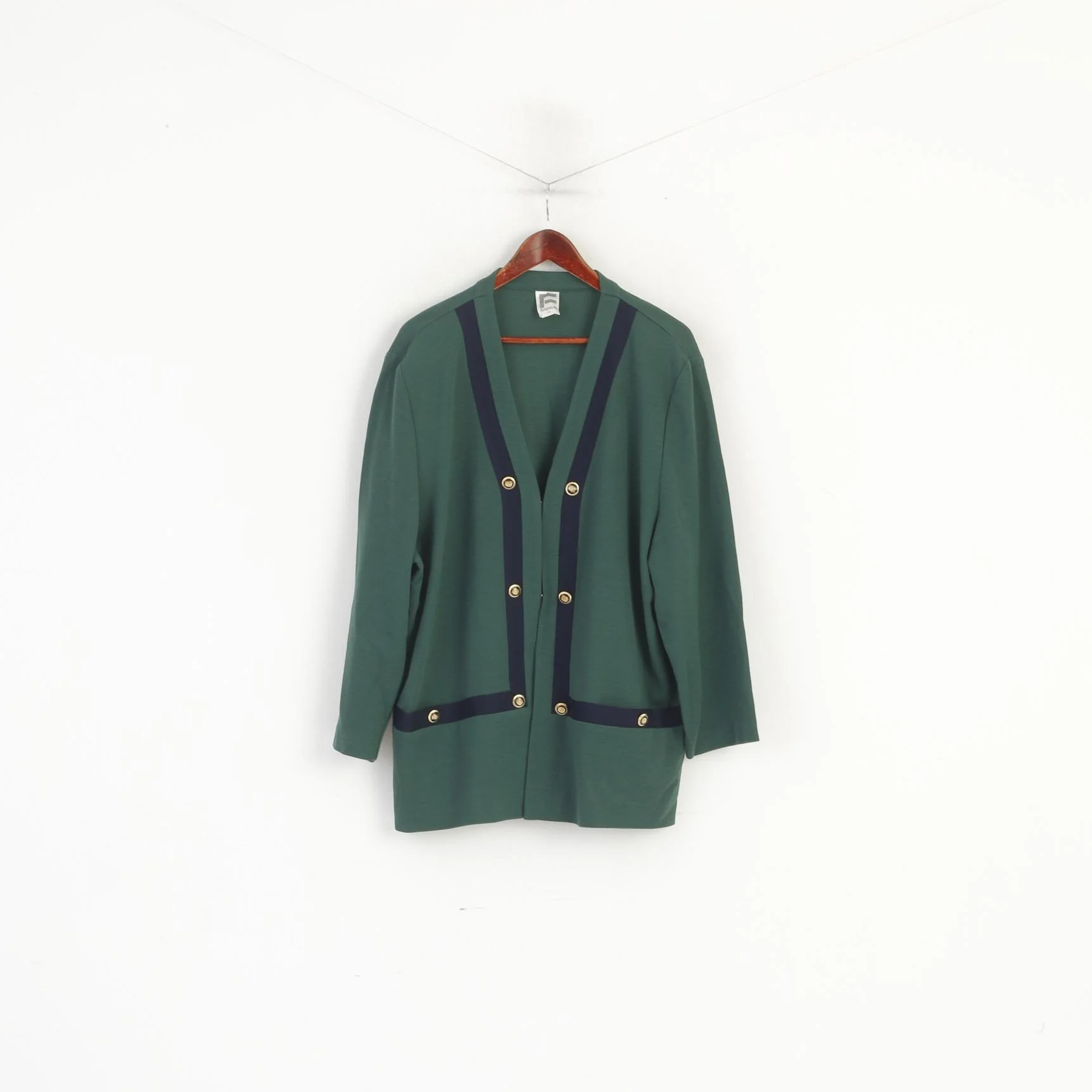 Franken Walder Women 52 XXL Suit Green 2 Piece Green Vintage Jacket Skirt Wool Blend - Image 3