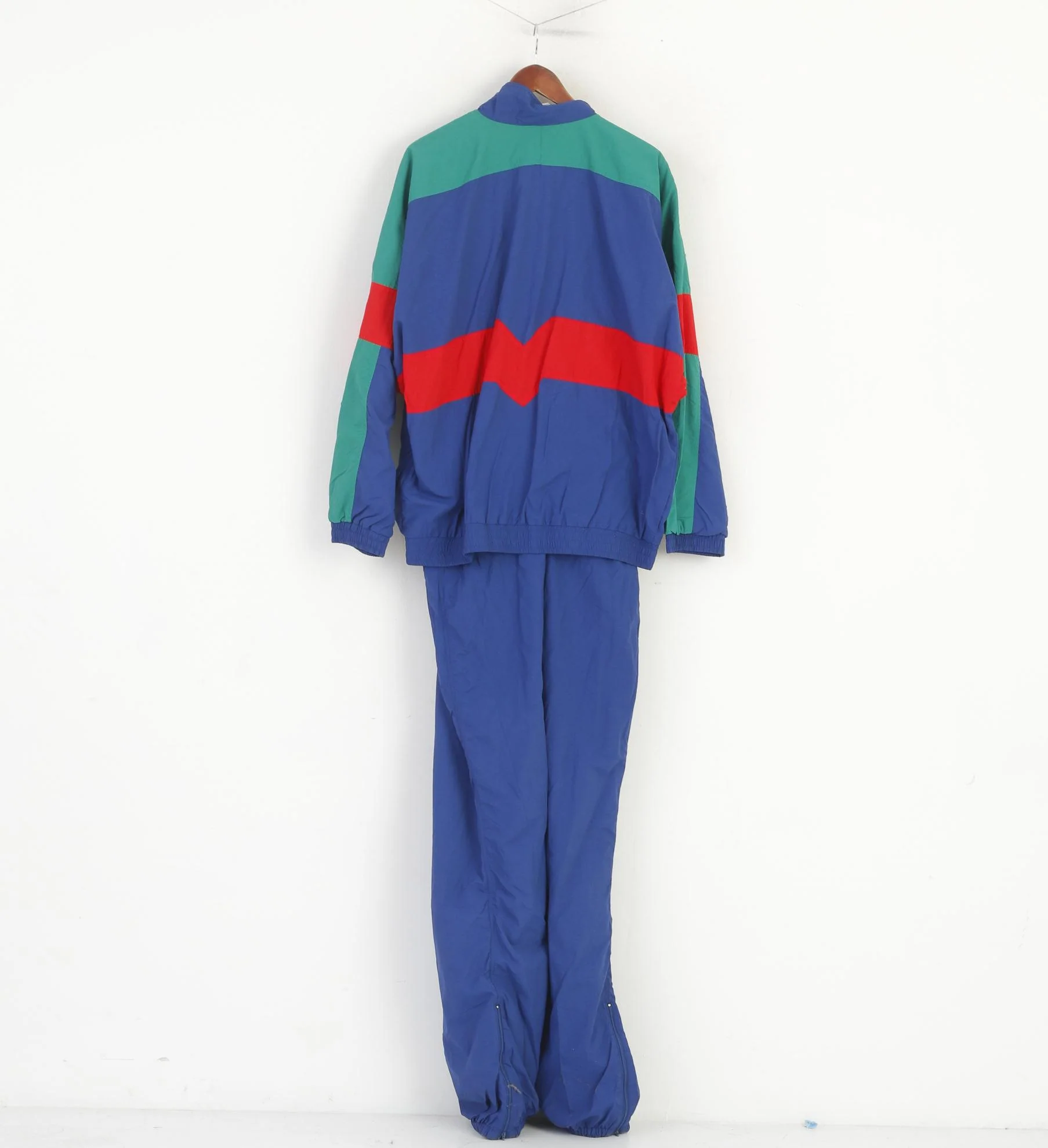 Adidas Men 56 XL Tracksuit Blue Vintage Bib Tights Trousers Track Jacket Oldschool Set - Image 4