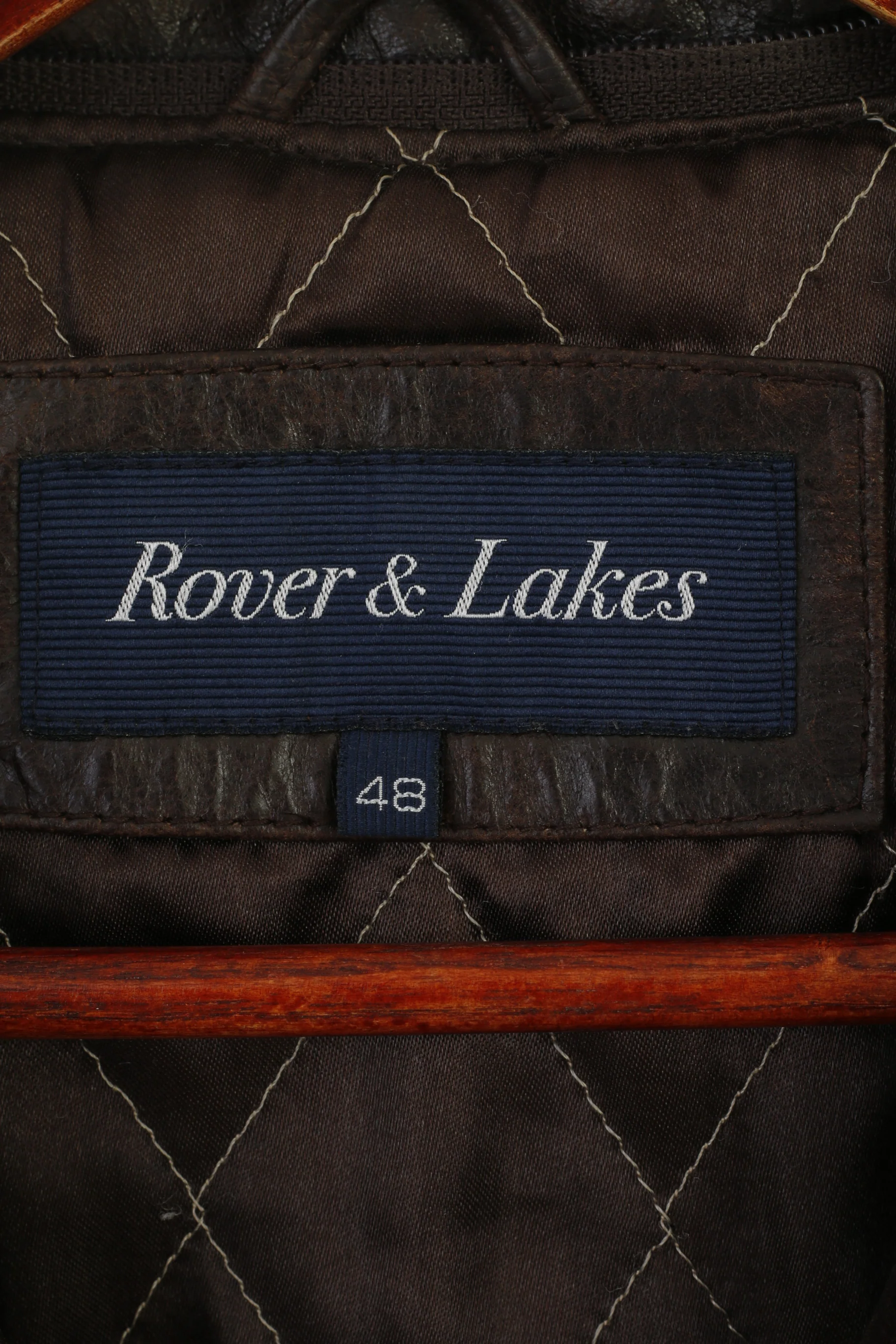 Rover & Lakes Men 48 M Jacket Brown Leather Shiny Vintage Classic Biker Top - Image 4