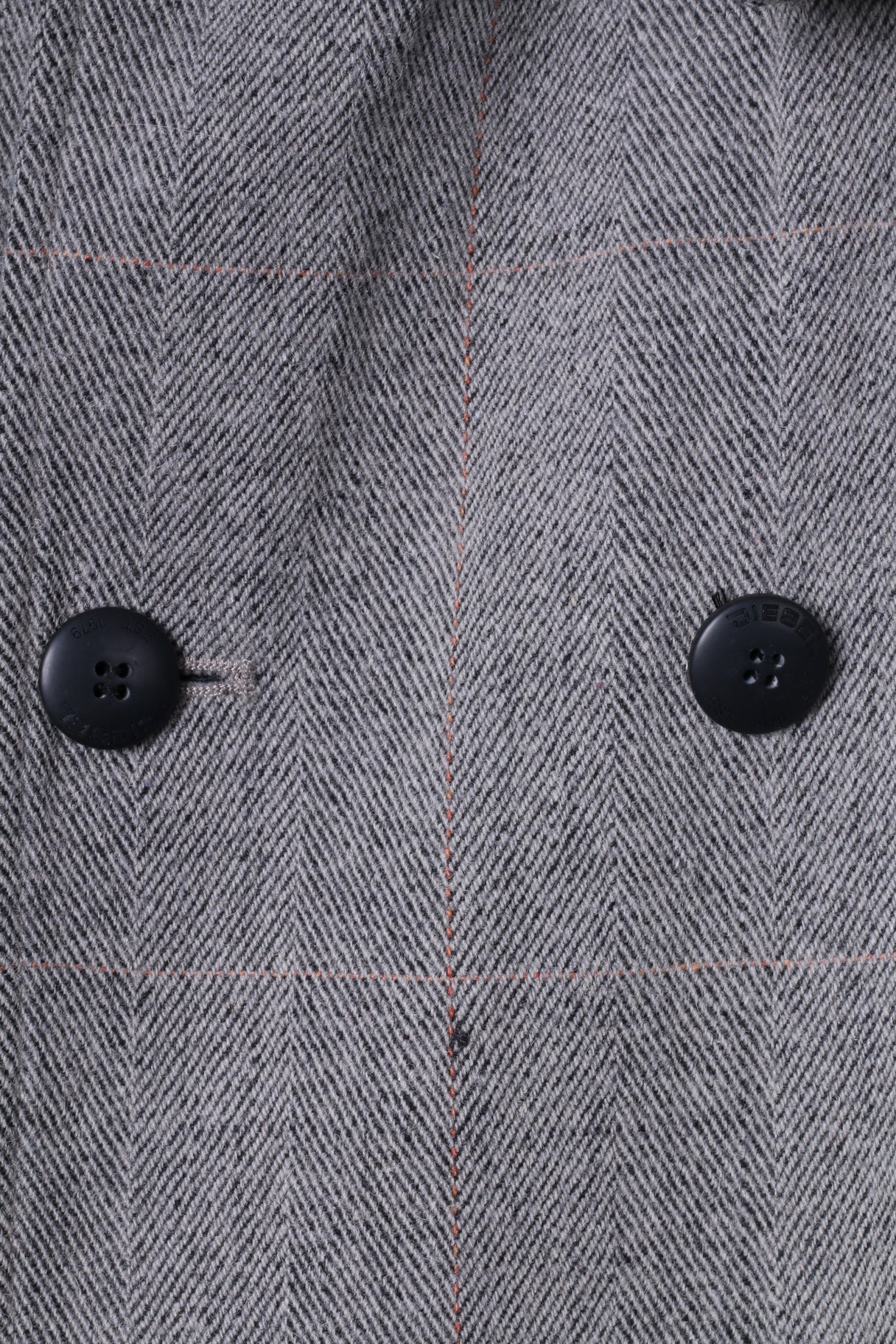 Diesel Mens 3 M Jacket Grey Herringbone Wool Blend Double Breasted Coat - Image 4