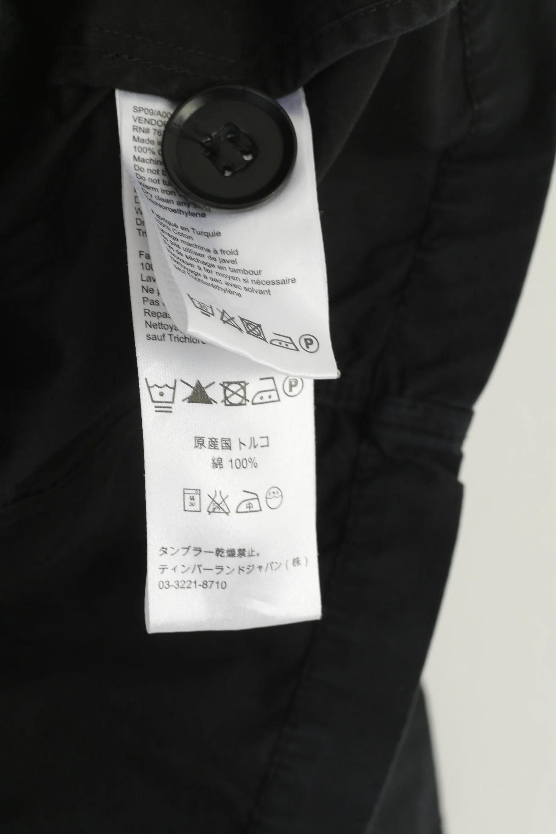 Timberland Women XS Jacket Black Cotton Military Single Breasted Lightweight Top - Image 5