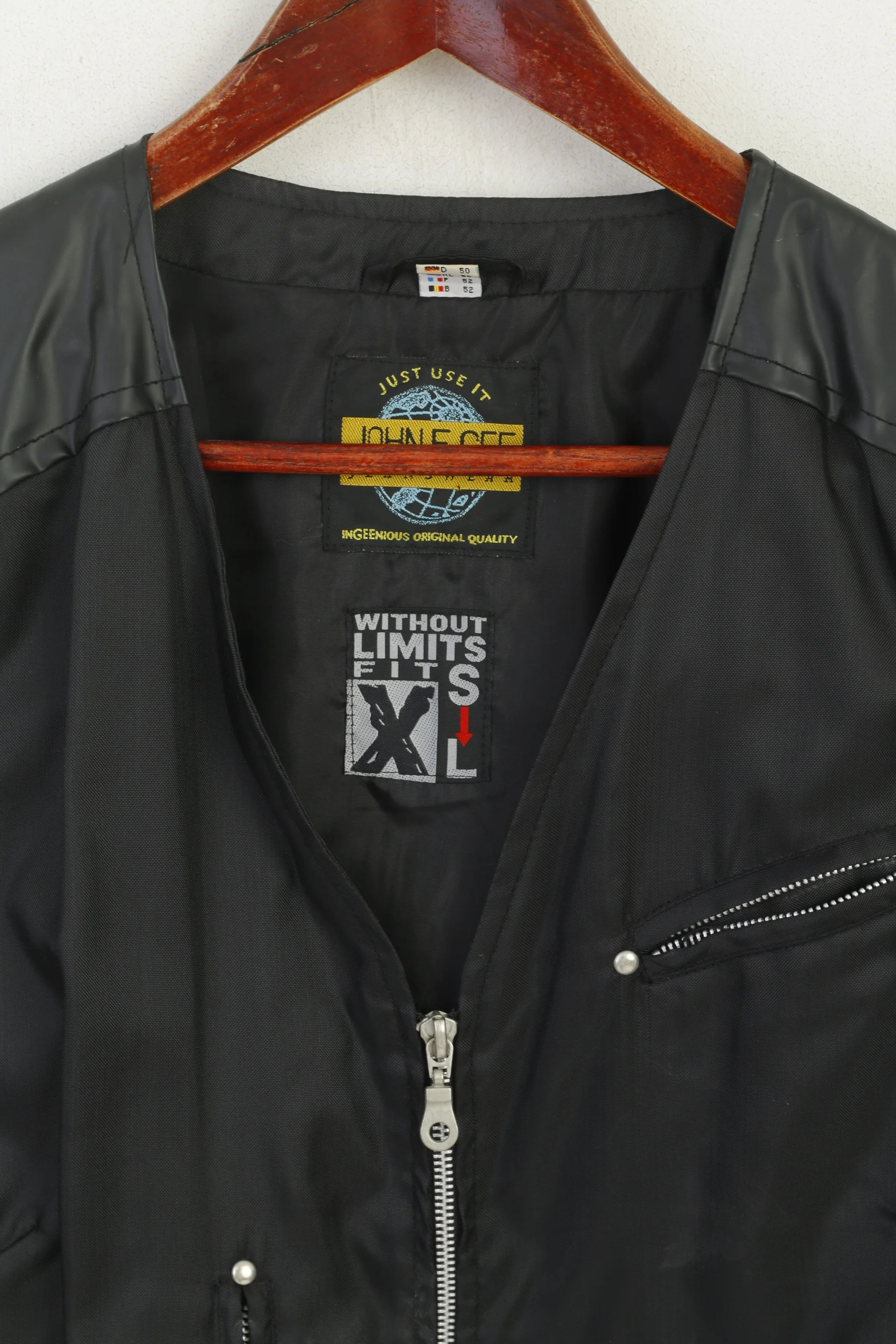 John F. Gee Jeanswear Men 52 XL Waistcoast Black Nylon Waterproof Sleeveless Vest - Image 2