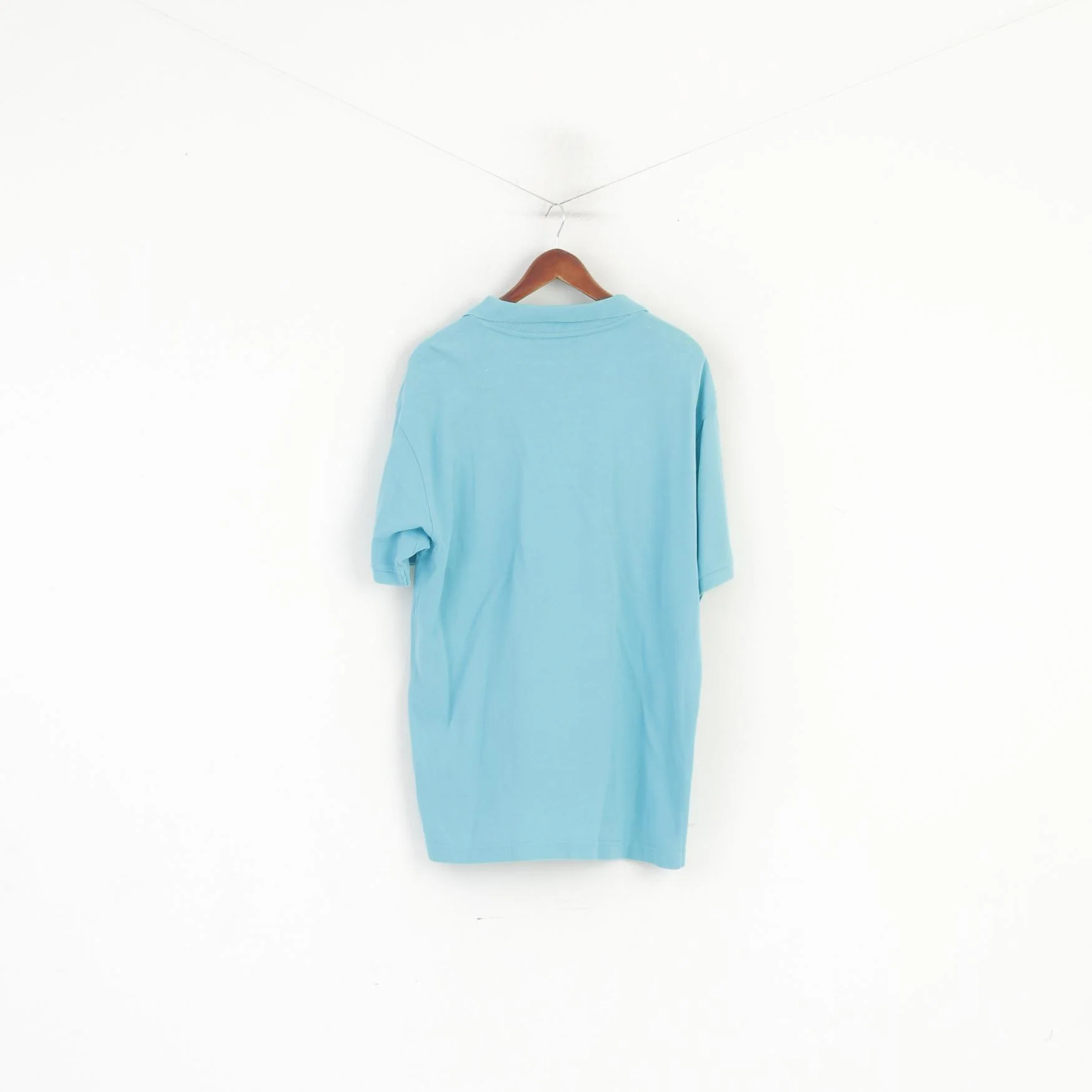 Robe Di Kappa Men XXL Polo Shirt Turquoise Cotton Classic Plain Vintage Top - Image 5