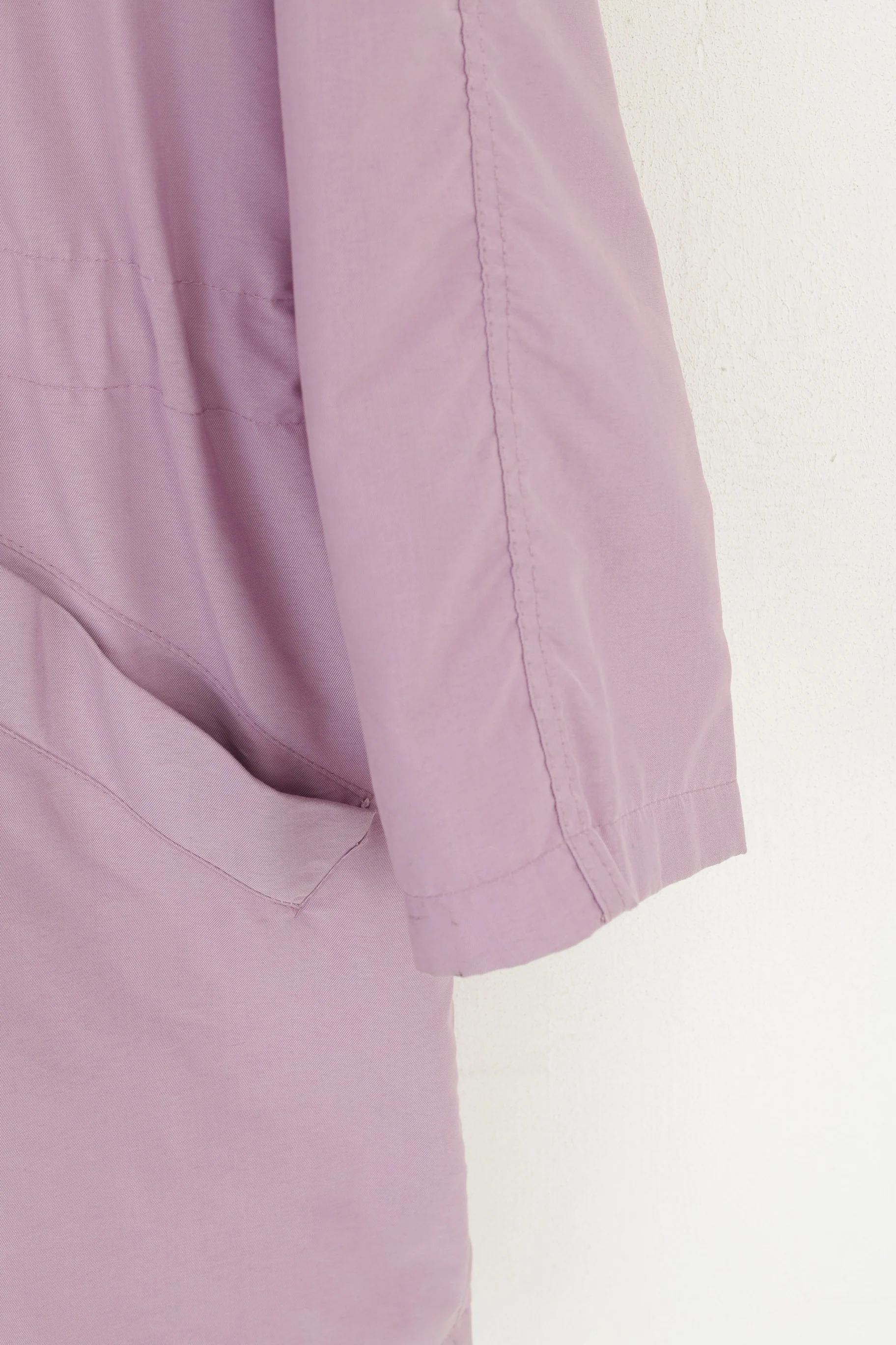 Vintage Women 38 M Jacket Violet Micro Faser Hooded Shoulder Pads Retro Top - Image 3