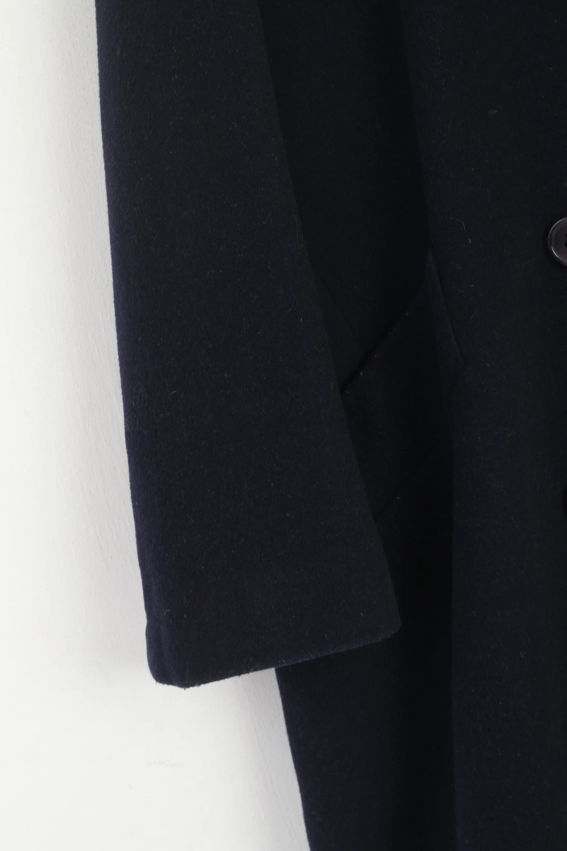 Berghaus Fashion Women XL Coat Navy Wool Cashmere Long Vintage Double Breasted - Image 3