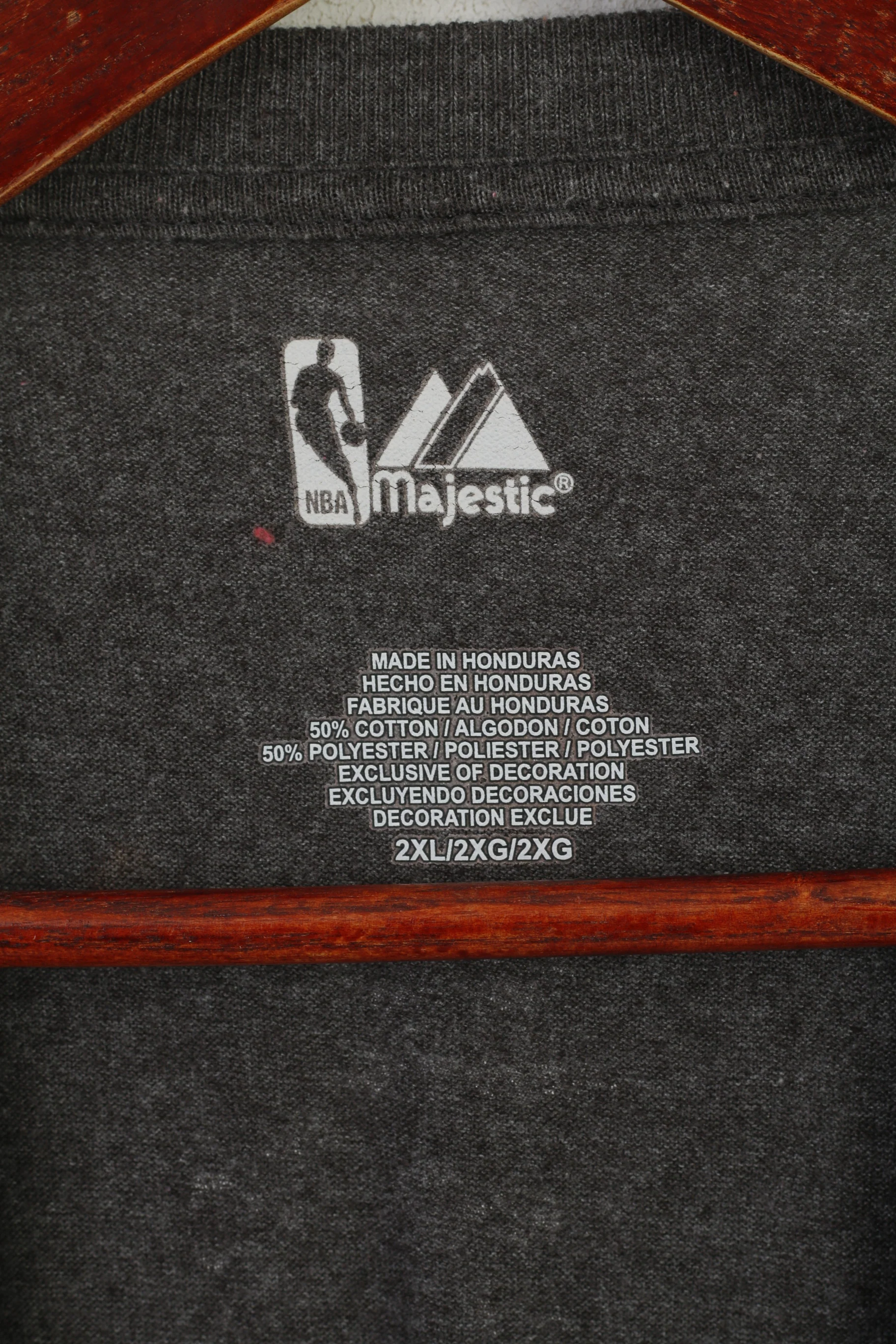 Majestic Athletic Men XXL Shirt Grey Cotton NBA Durant #35 Sport Basketball Top - Image 3