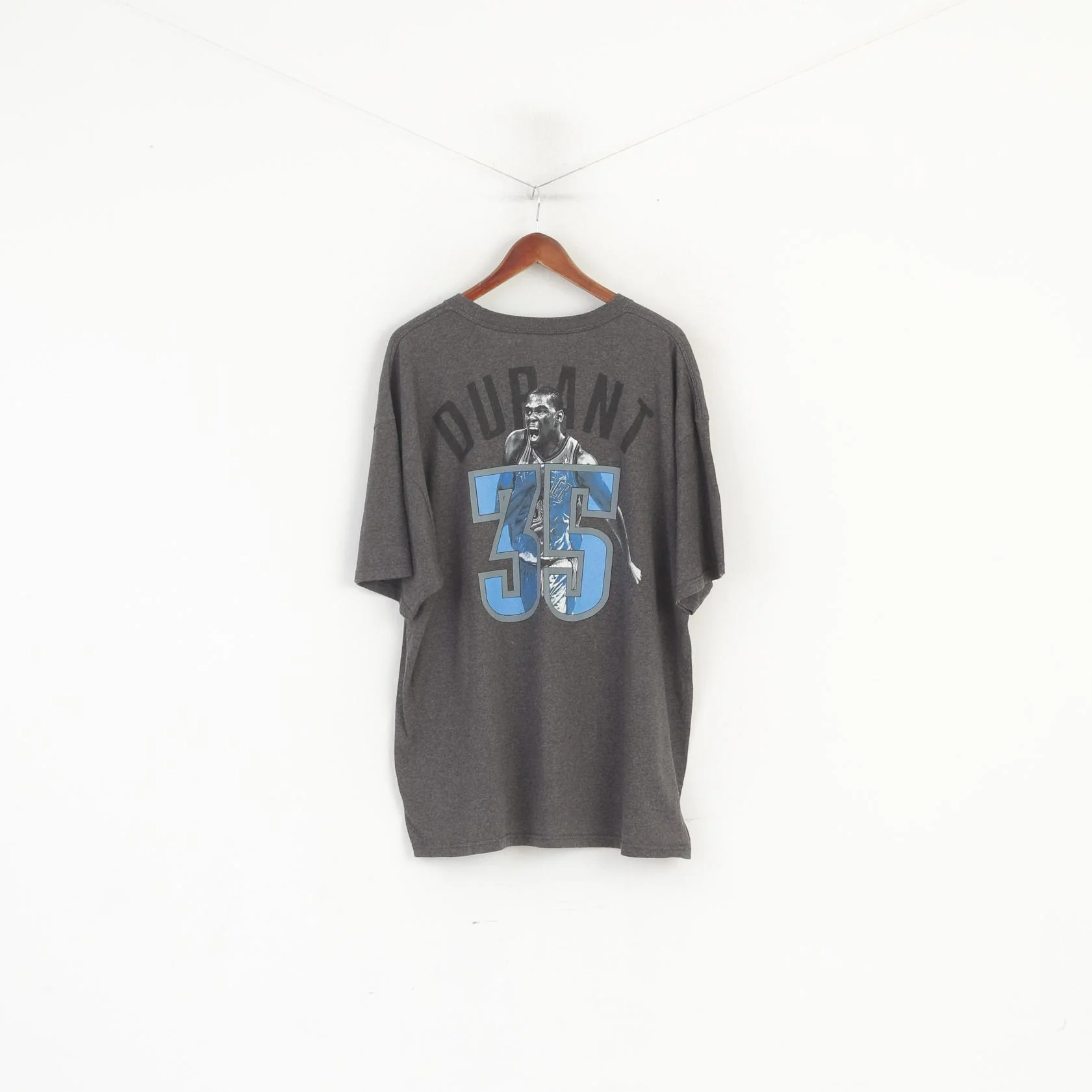 Majestic Athletic Men XXL Shirt Grey Cotton NBA Durant #35 Sport Basketball Top - Image 5