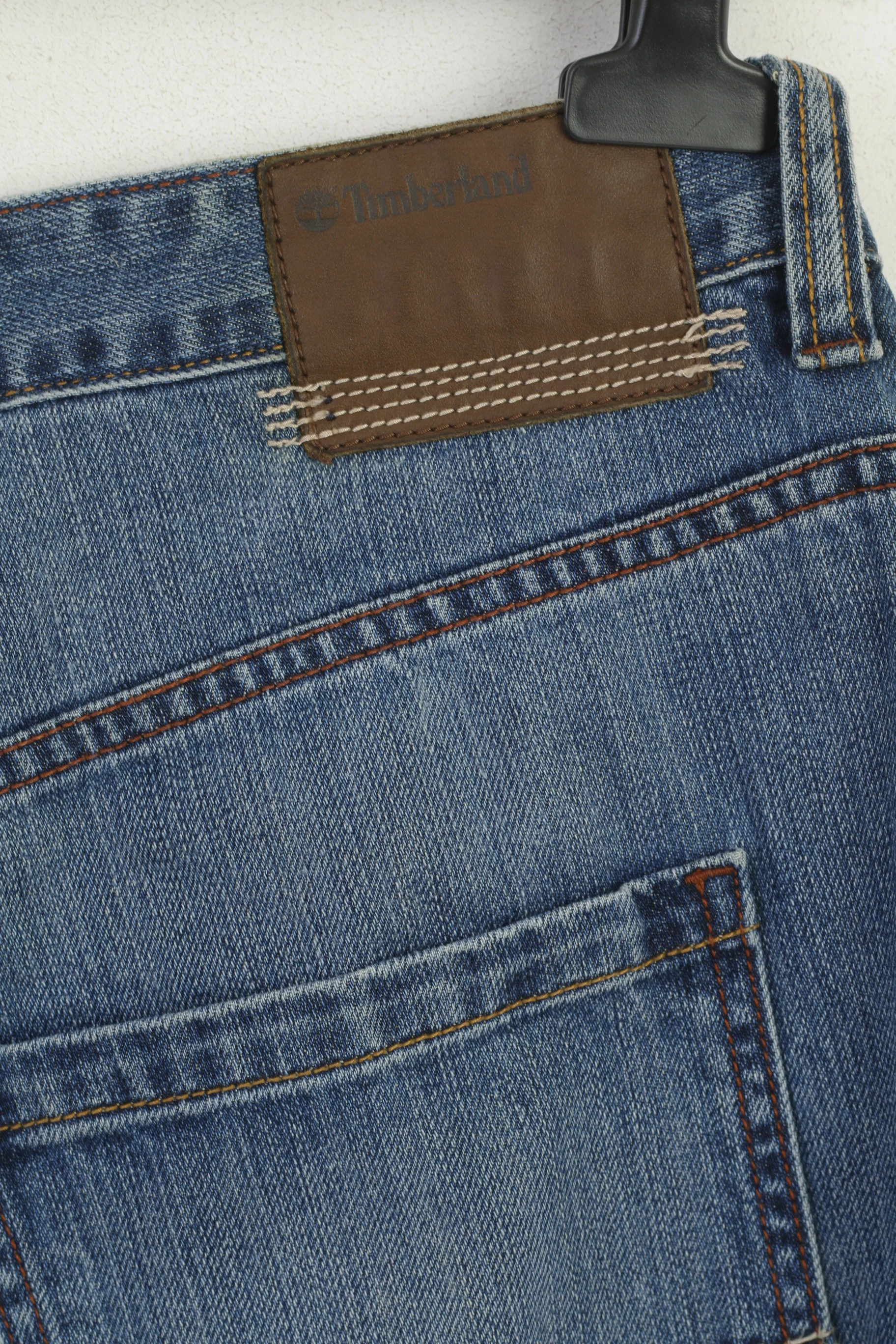Timberland Men 36 Jeans Trousers Navy Denim Cotton Porterdale Vintage Straight - Image 3