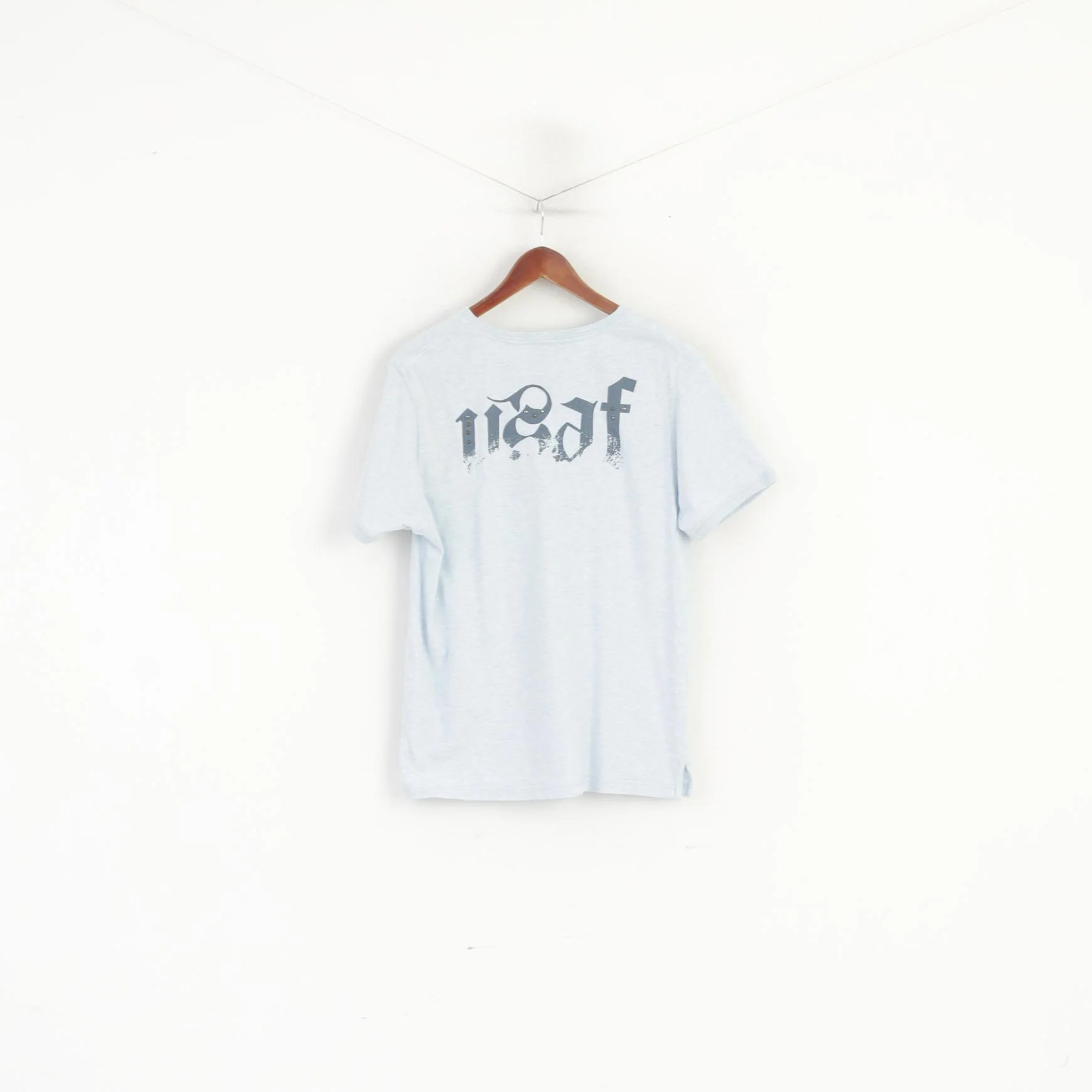 AirForce Men L (M) Shirt Blue Cotton V Neck 10 Anniversary Freedom Top - Image 6