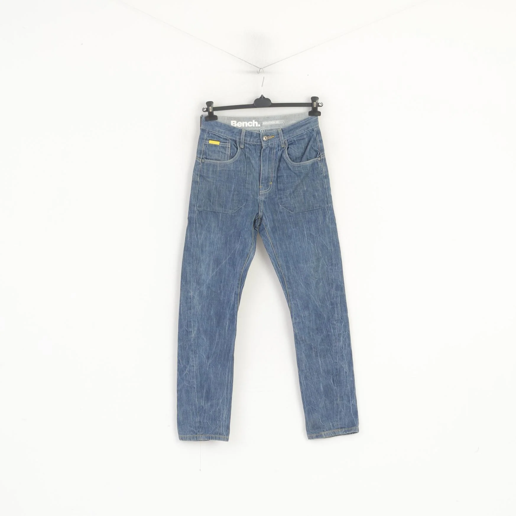 Bench Men 28 Jeans Trousers Blue Denim Cotton Marathon V2 Wash Pants