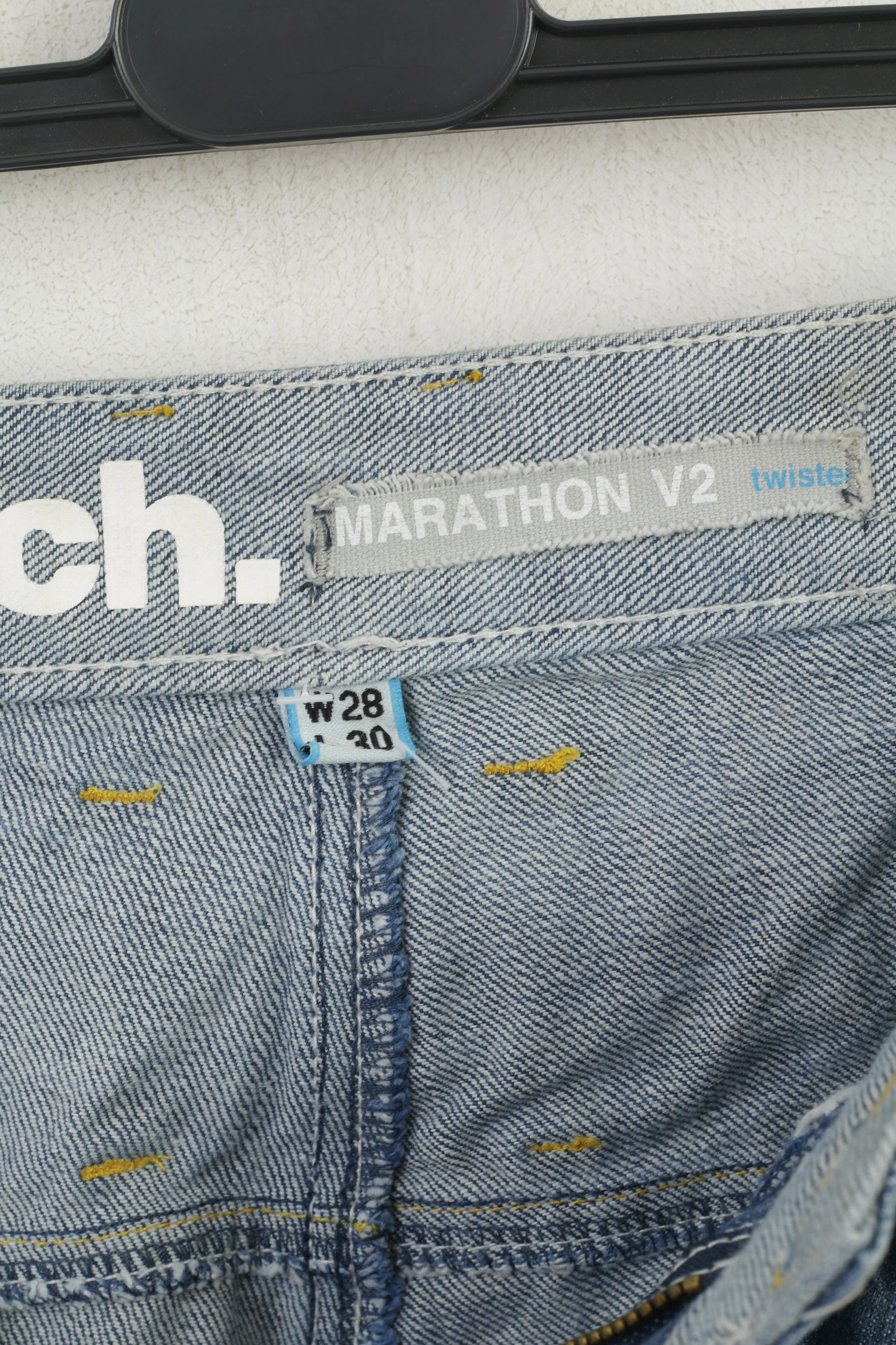 Bench Men 28 Jeans Trousers Blue Denim Cotton Marathon V2 Wash Pants - Image 3