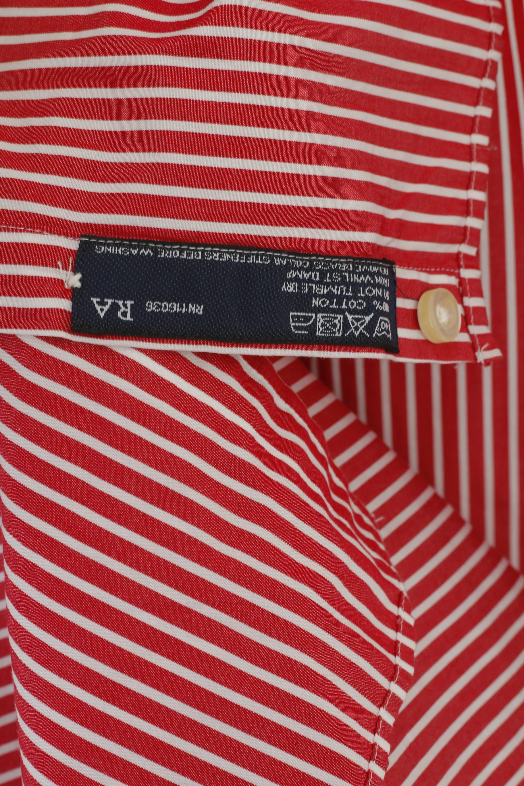 Charles Tyrwhitt Men L Casual Shirt Red Striped Cotton Long Sleeve Top - Image 5