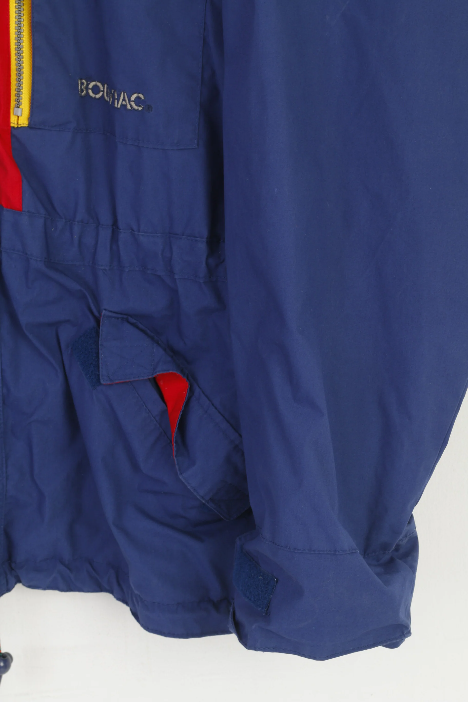 Bouviac Sportswear Mens XL Jacket Navy Vintage Hidden Hood Outdoor Parka Top - Image 3