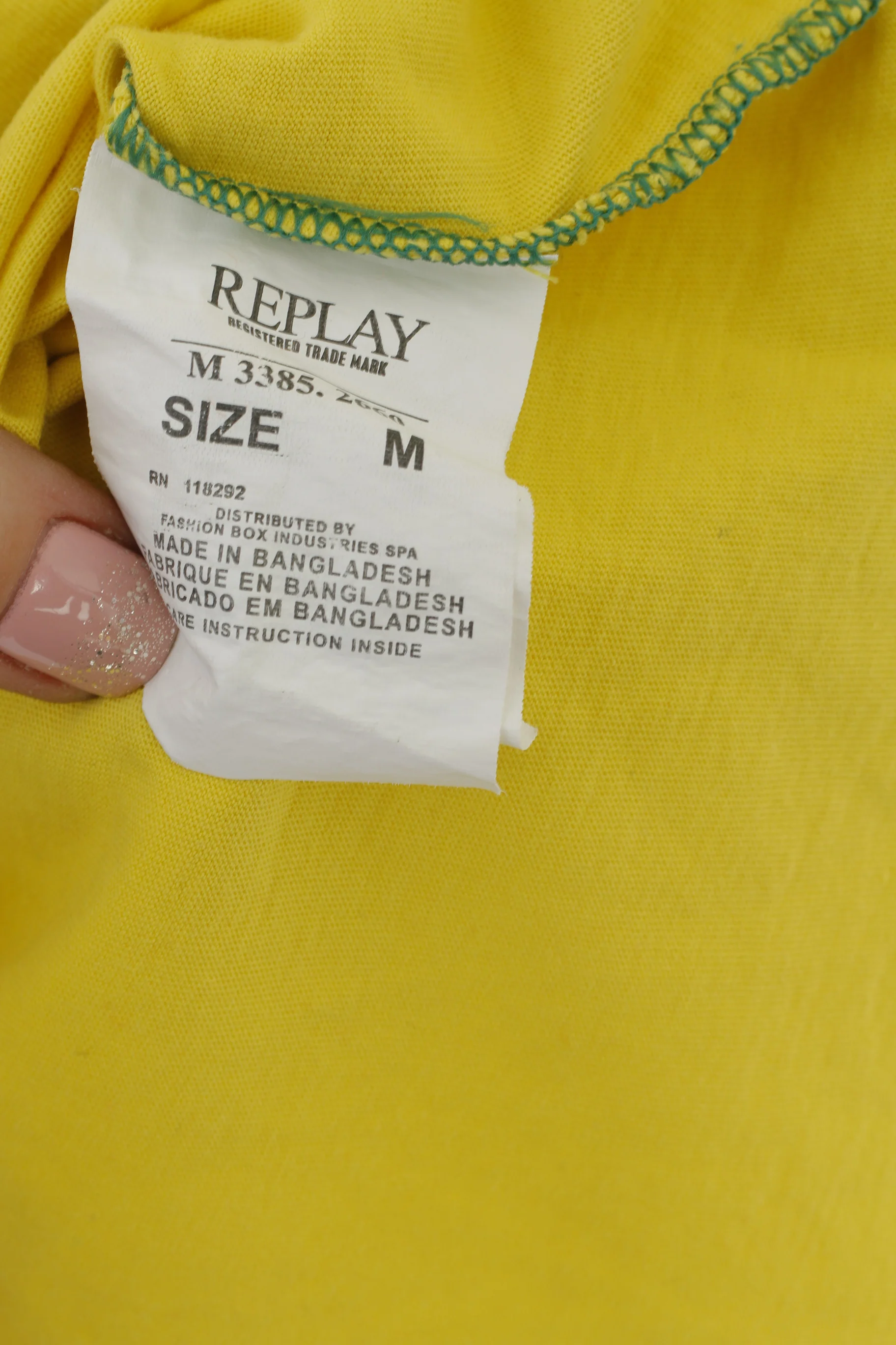 Replay Men M Shirt Yellow Graphic Cotton Pretty Little Dog Crew Neck Top - Image 4