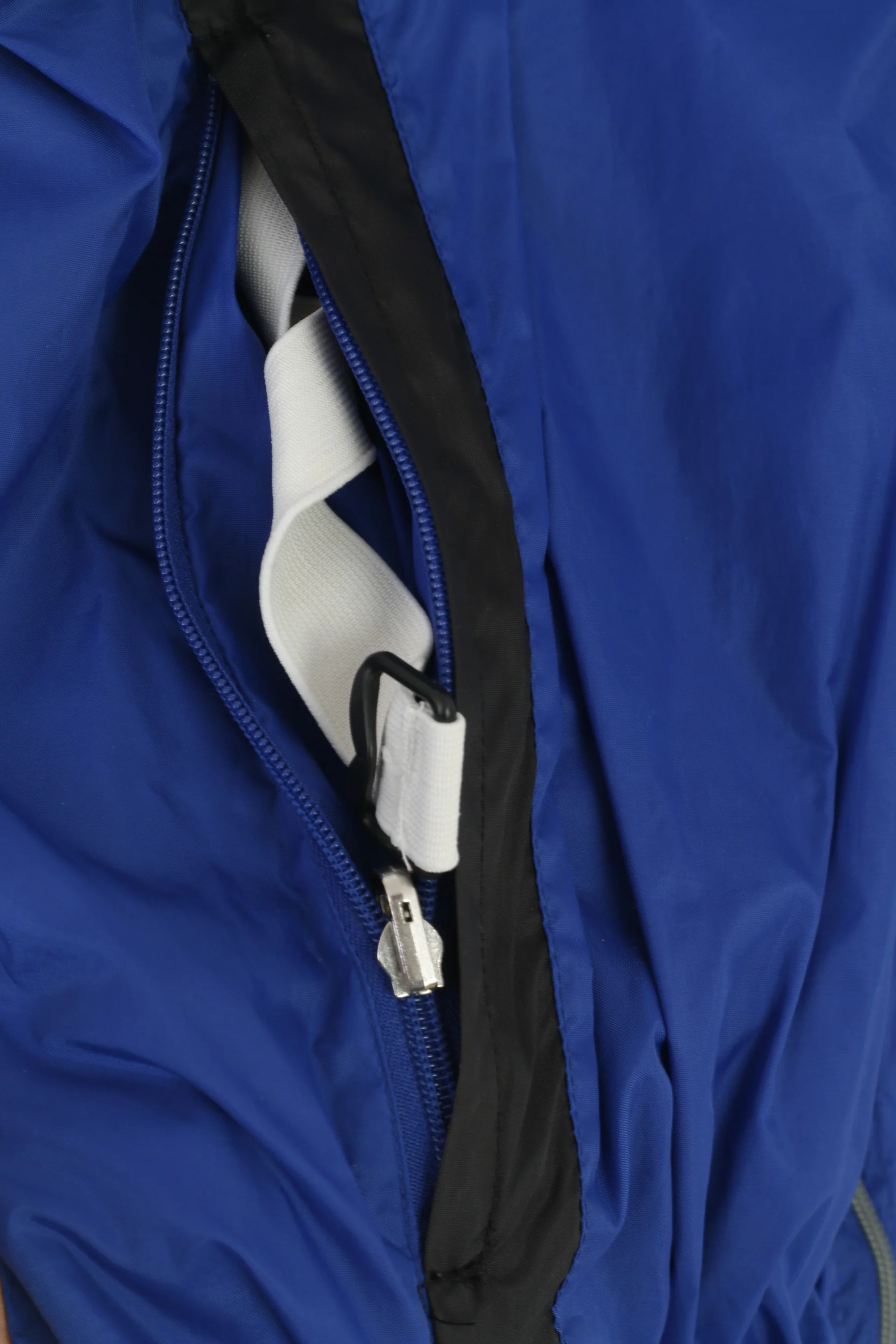 Jako Men L Jacket Blue Nylon Waterproof Hidden Hood Packable Lightweight Top - Image 4