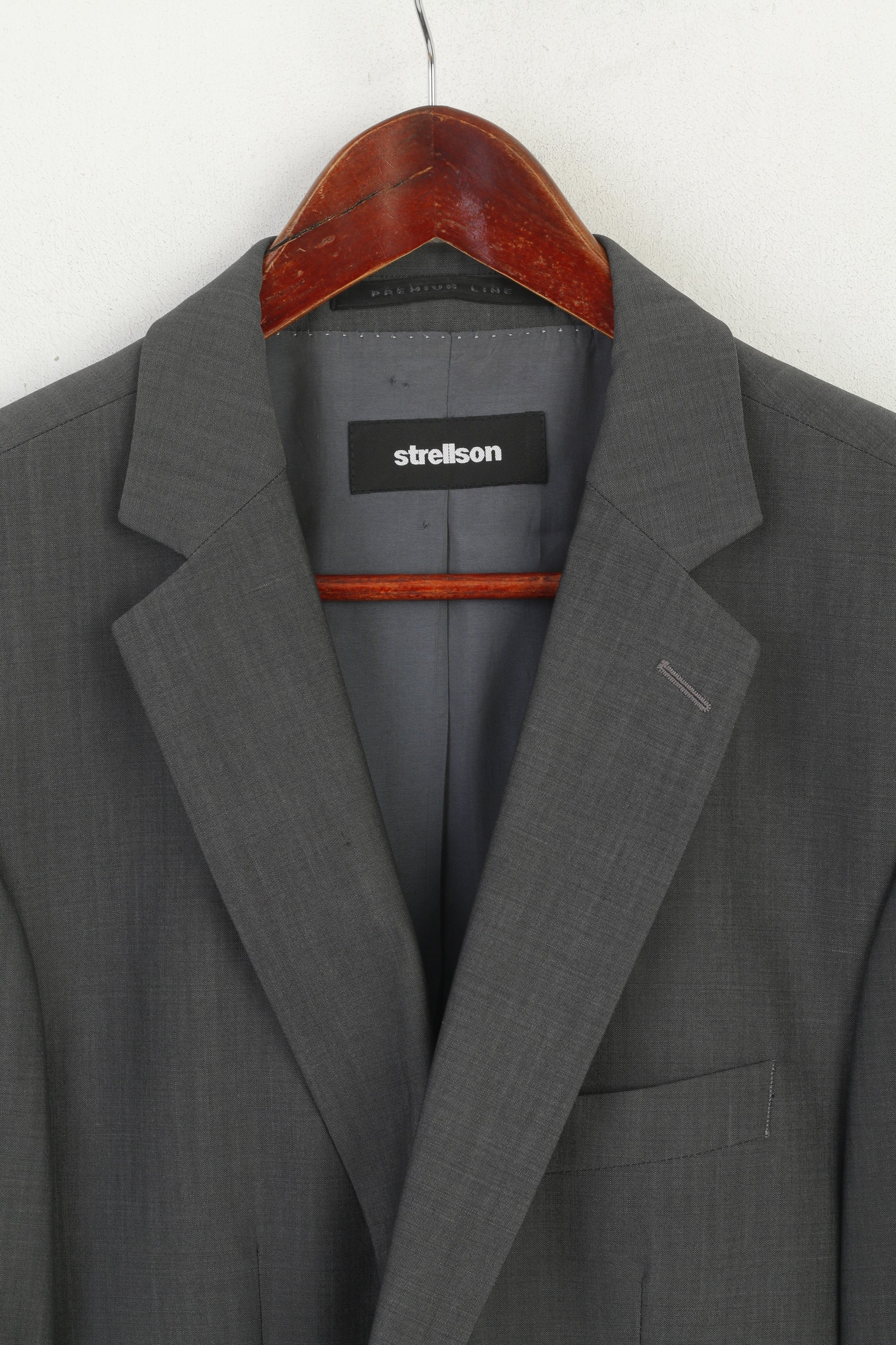 Strellson Men 98 40 Blazer Grey Wool Premium Line Single Breasted Jacket - Image 2
