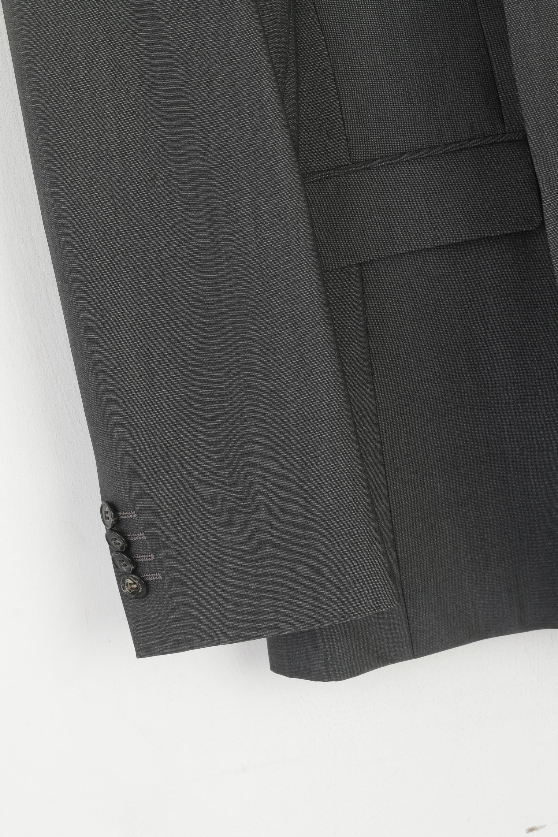 Strellson Men 98 40 Blazer Grey Wool Premium Line Single Breasted Jacket - Image 3
