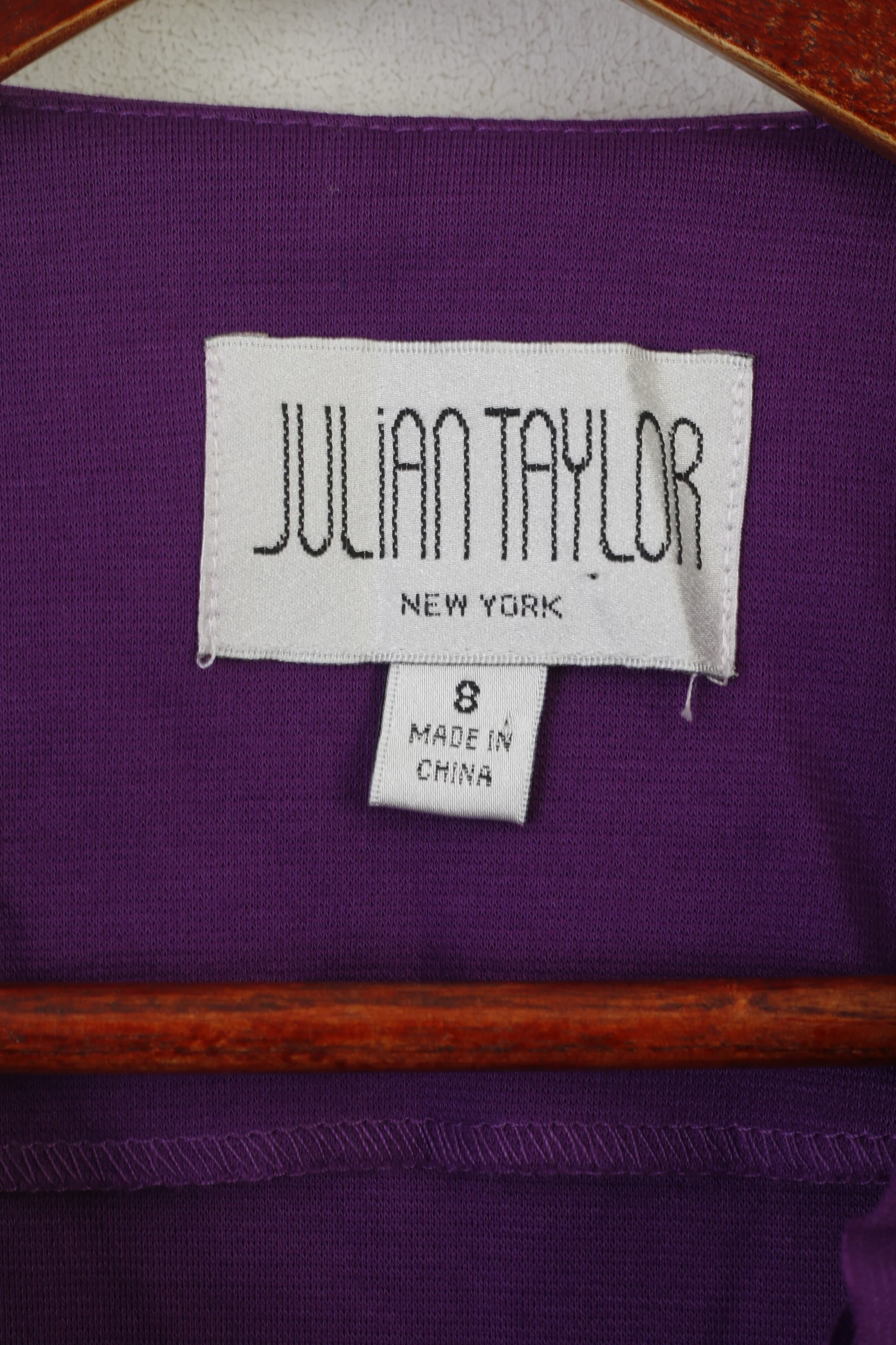 Julian Taylor Women 8 S Bolero Purple Cropped Blazer Shoulder Pads Ruffle Top - Image 4
