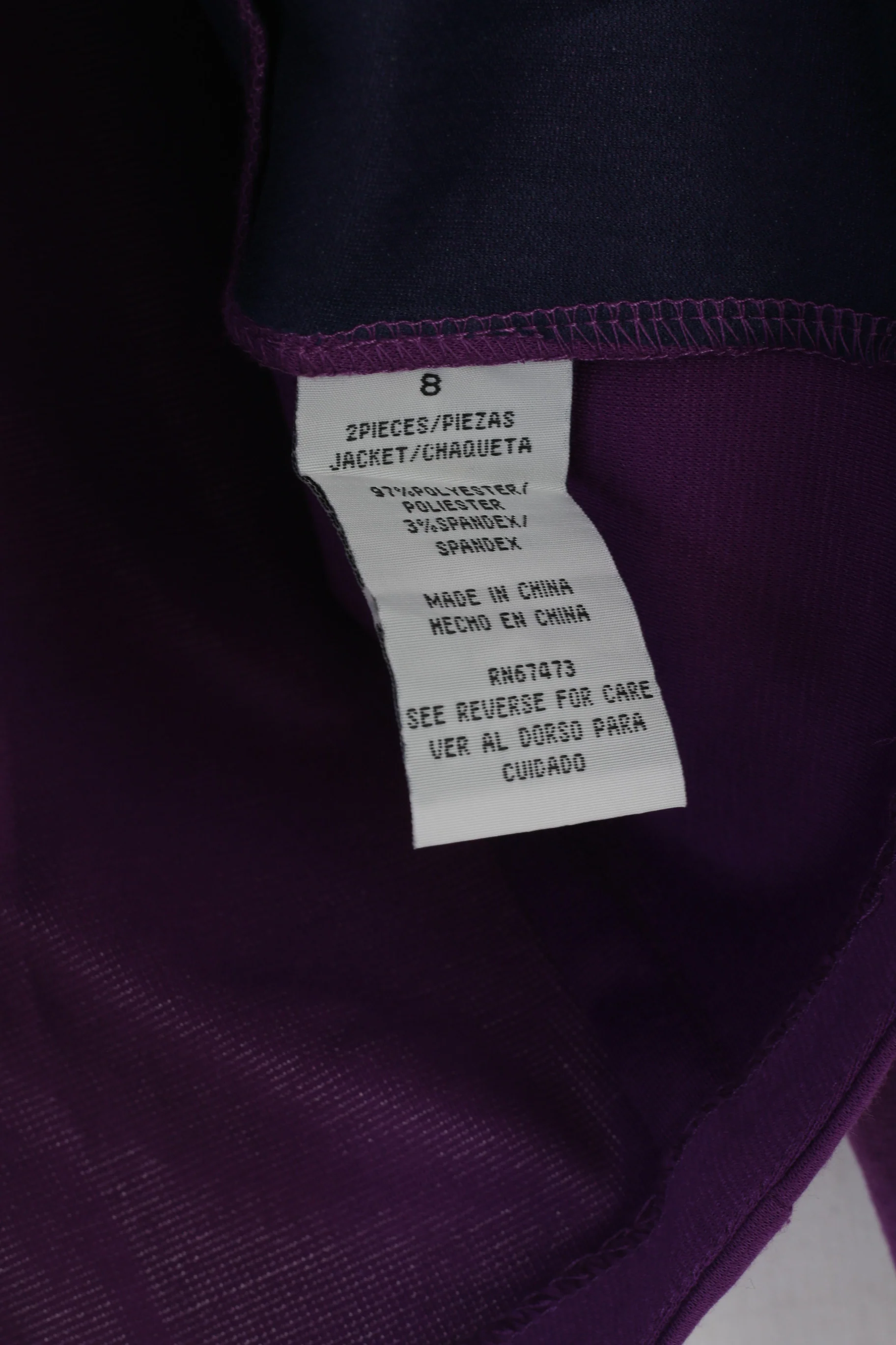 Julian Taylor Women 8 S Bolero Purple Cropped Blazer Shoulder Pads Ruffle Top - Image 5