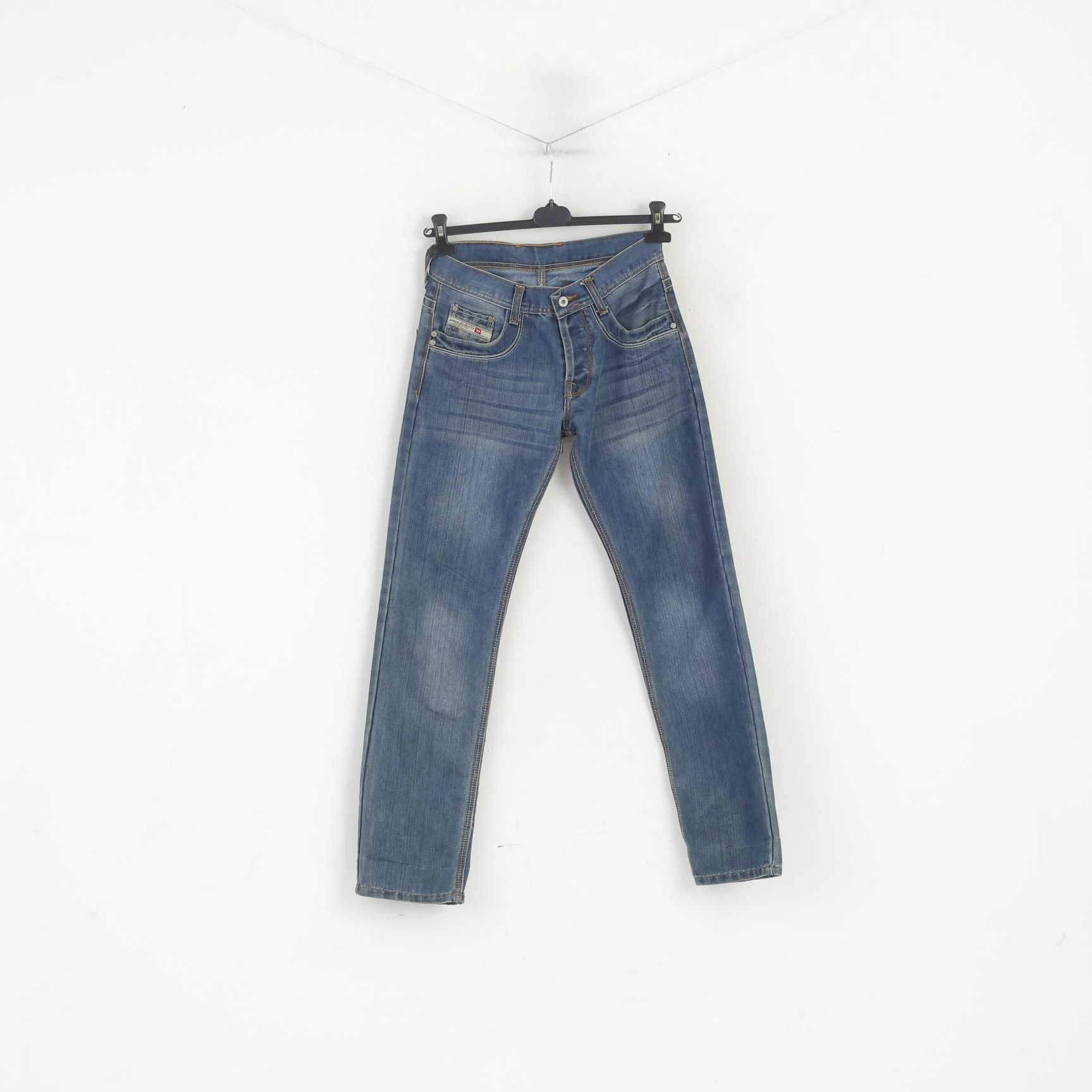 Diesel Industry Women 27 Jeans Trousers Navy Denim Cotton Classic Straight Pants