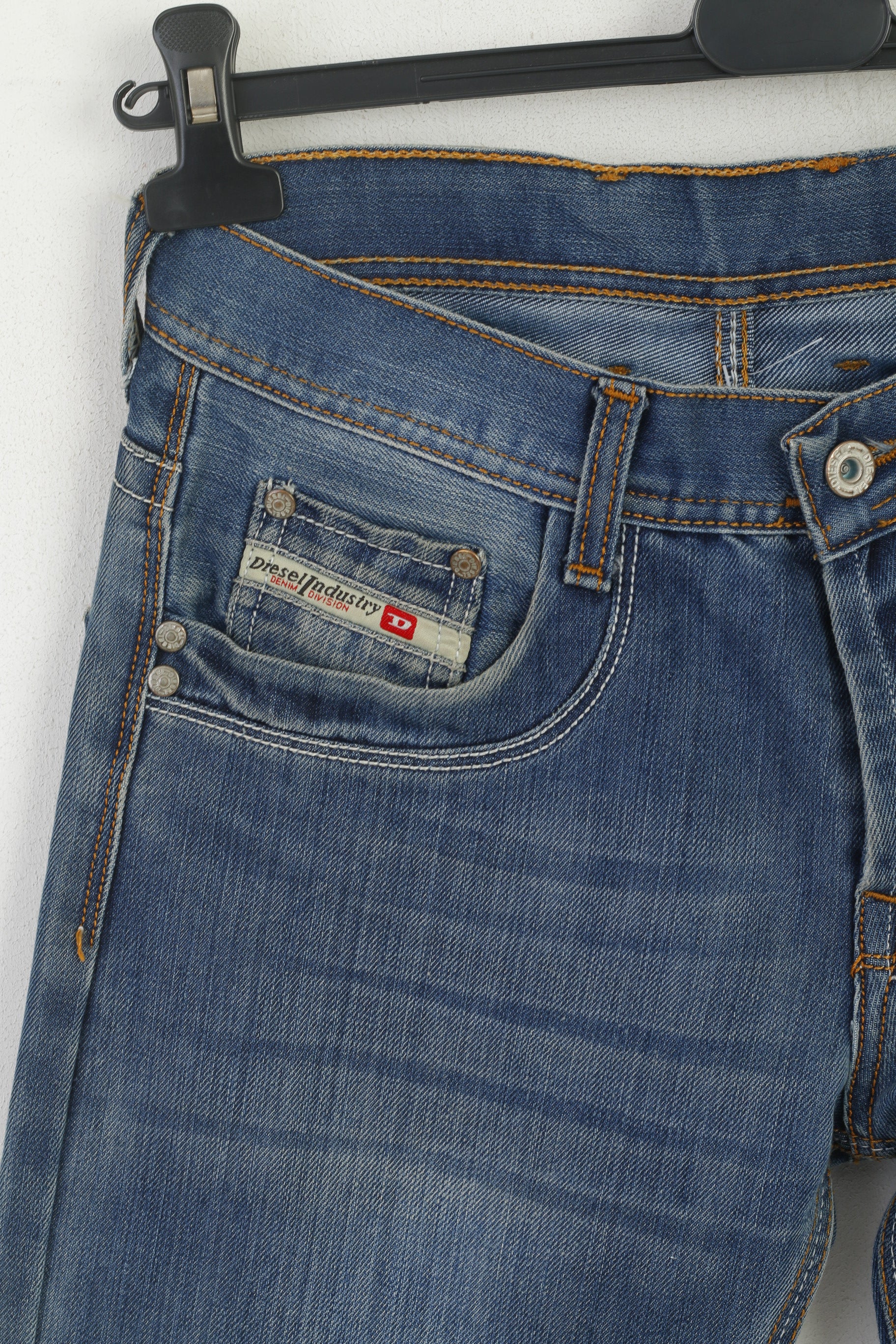 Diesel Industry Women 27 Jeans Trousers Navy Denim Cotton Classic Straight Pants - Image 2