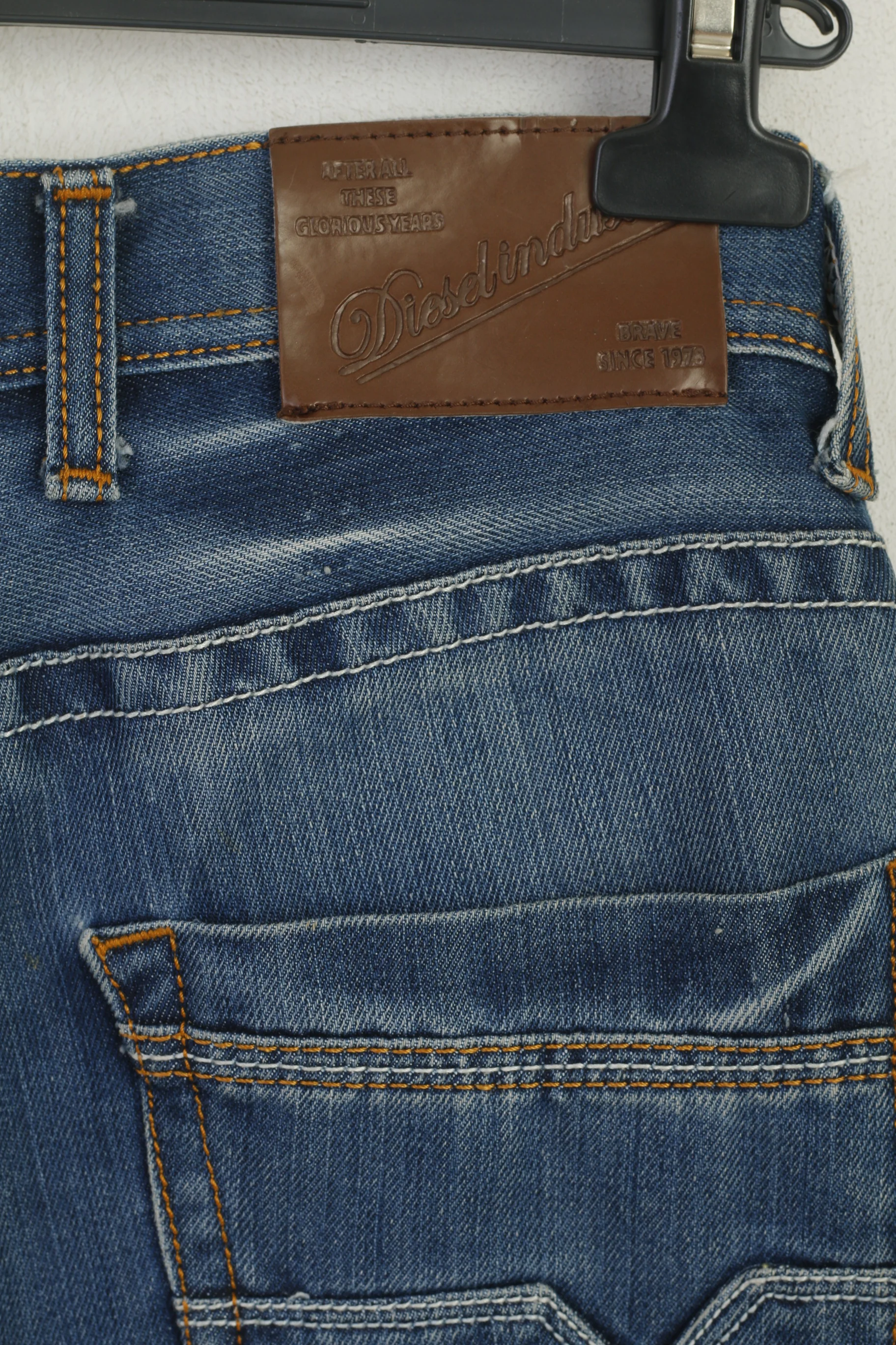Diesel Industry Women 27 Jeans Trousers Navy Denim Cotton Classic Straight Pants - Image 4