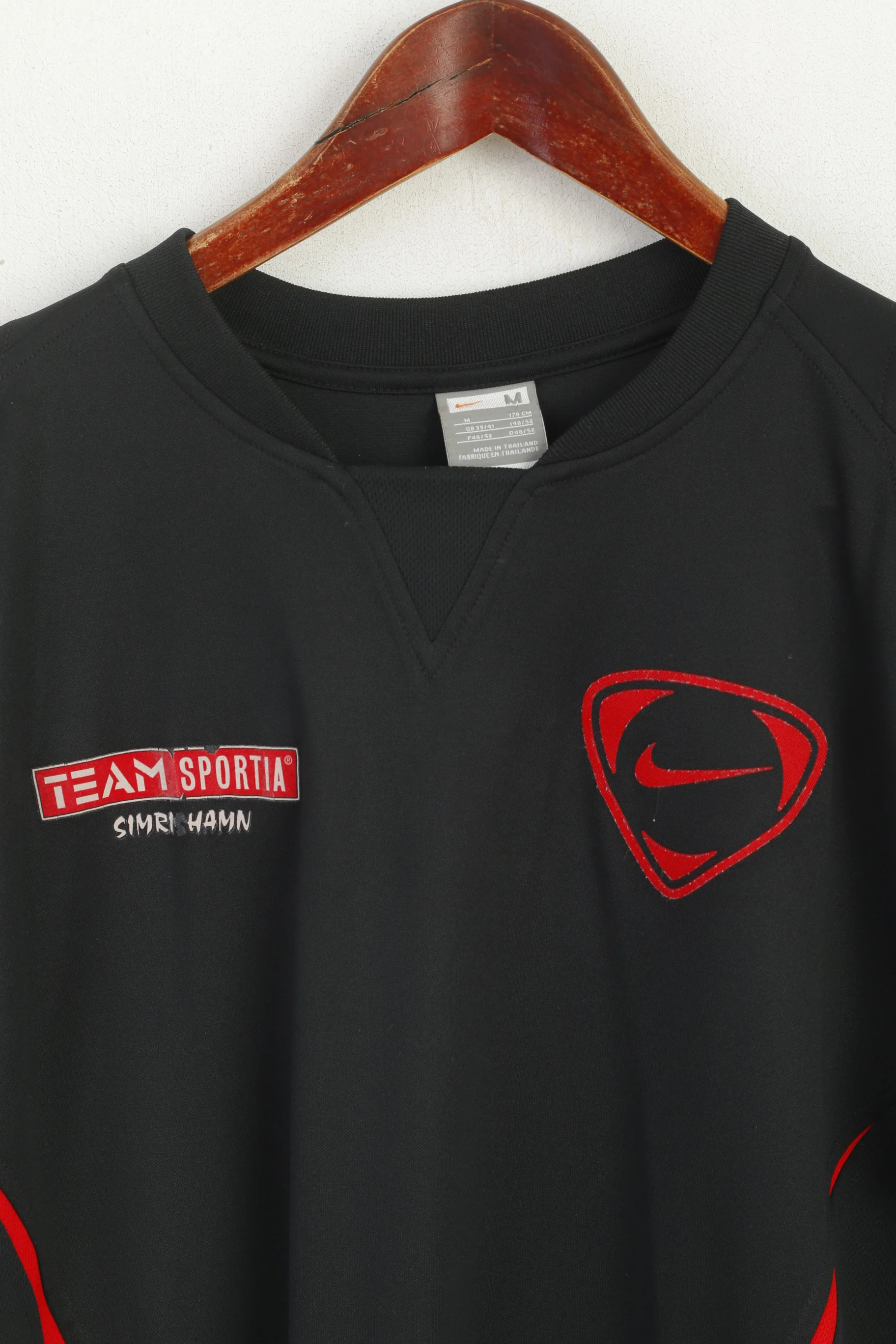 Nike Men M Shirt Black Team Sportia Simrishamn Vintage Jersey Tiempo Top - Image 2