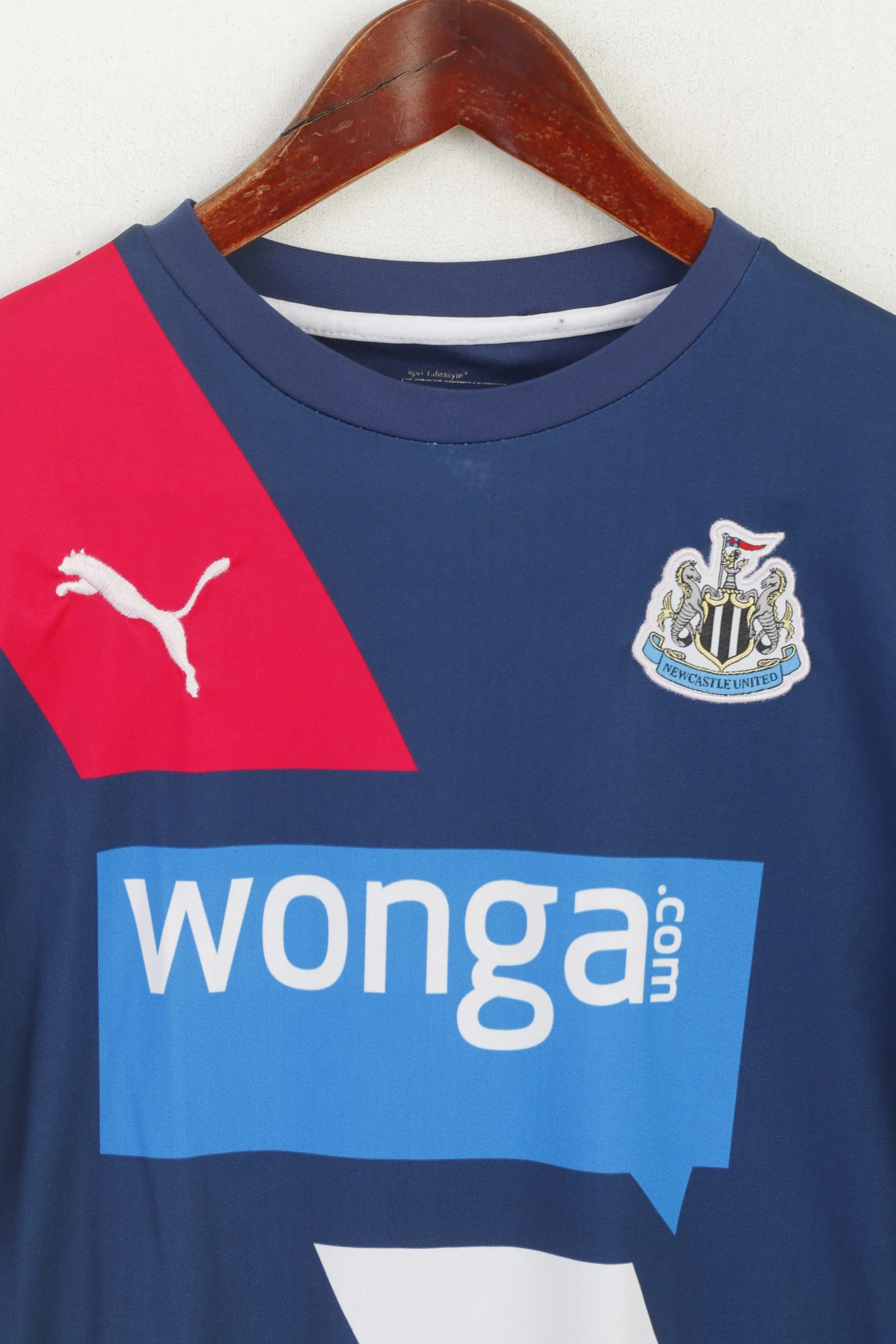 Puma Boys 164 Shirt Navy Newcastle United Football Club Jersey Sport Top - Image 2