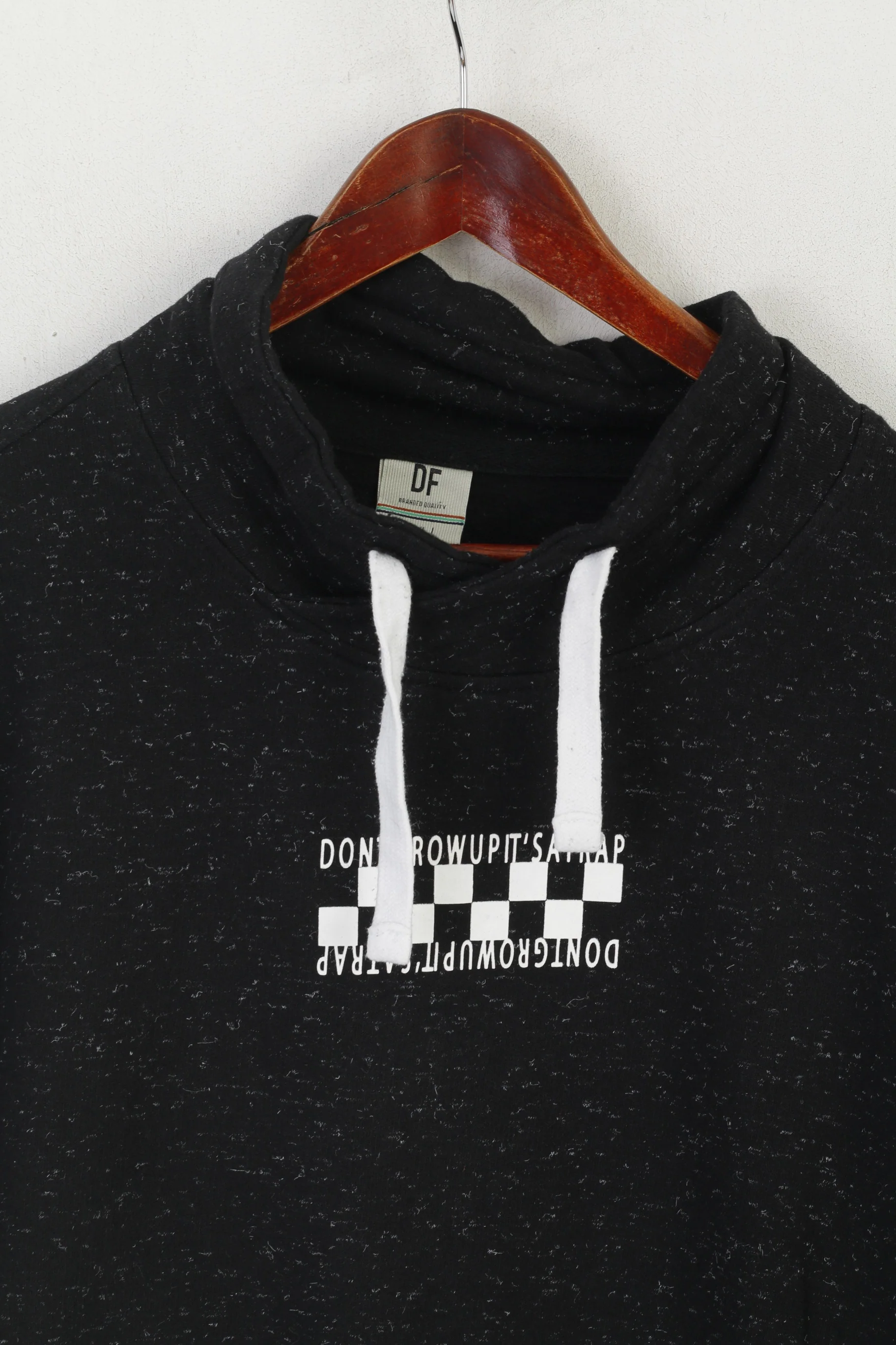 Defacto Men XXL Sweatshirt Black Cotton Slim Fit Stand Up Collar Sport Top - Image 2