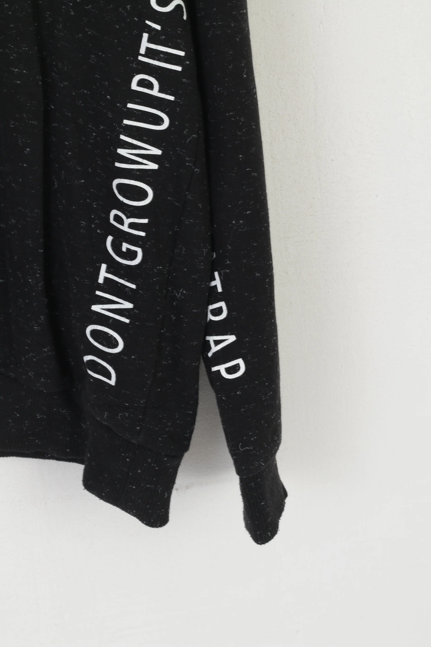 Defacto Men XXL Sweatshirt Black Cotton Slim Fit Stand Up Collar Sport Top - Image 3