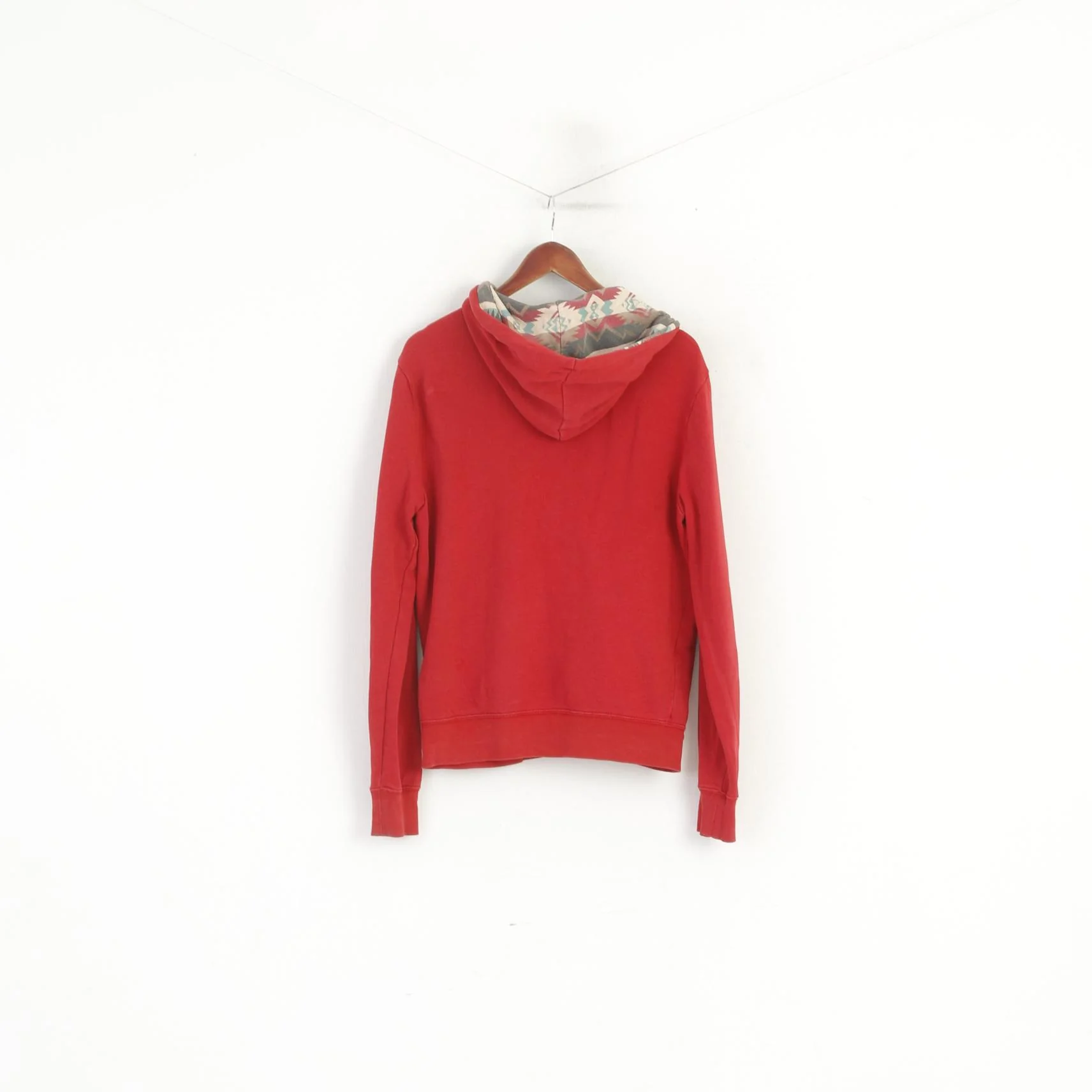 Denim & Supply Ralph Lauren Men M Sweatshirt Burgundy Cotton Aztec Hood USA Top - Image 6