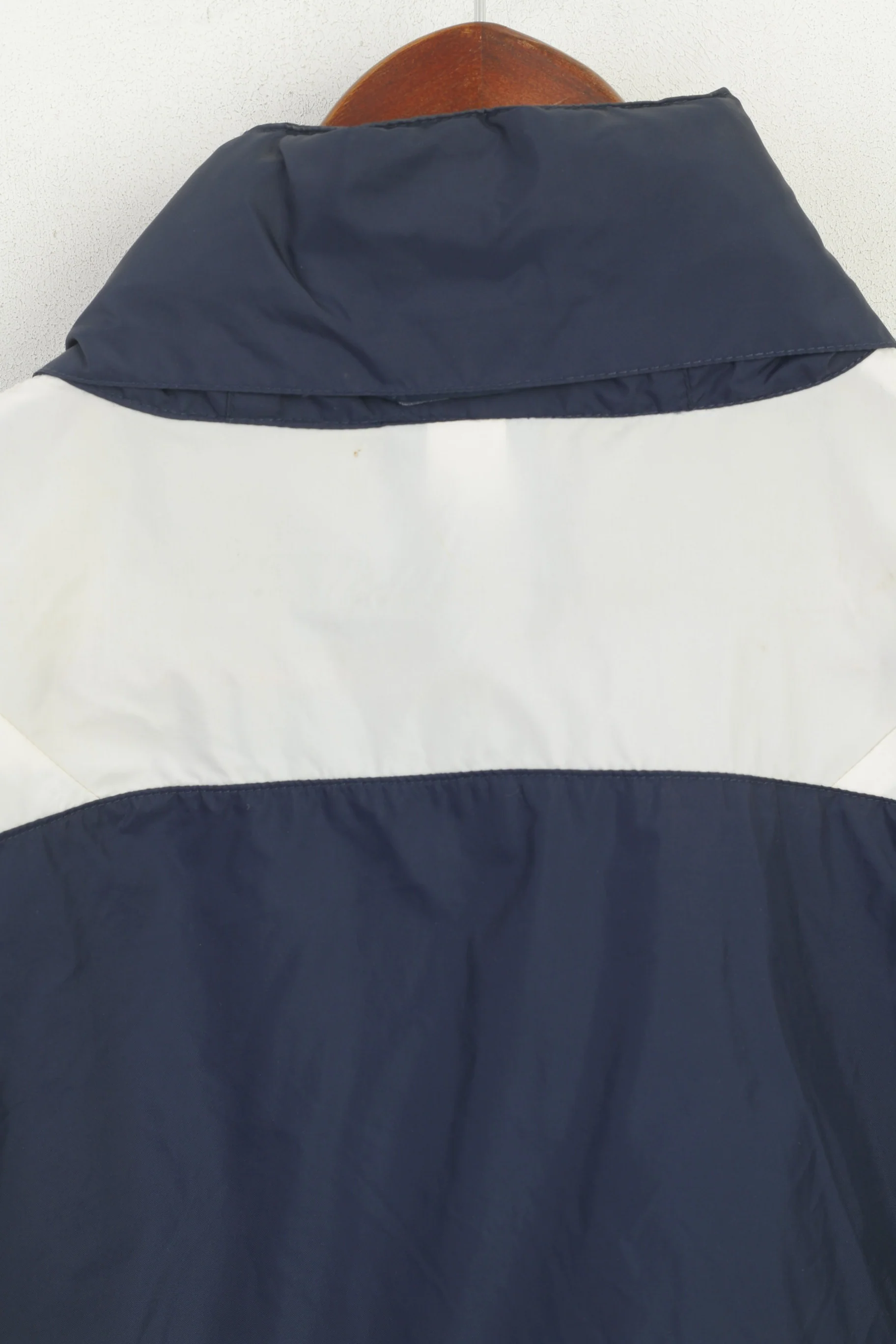 Umbro Men L Jacket Navy Nylon Sportswear England FA Hidden Hood Vintage Top - Image 6