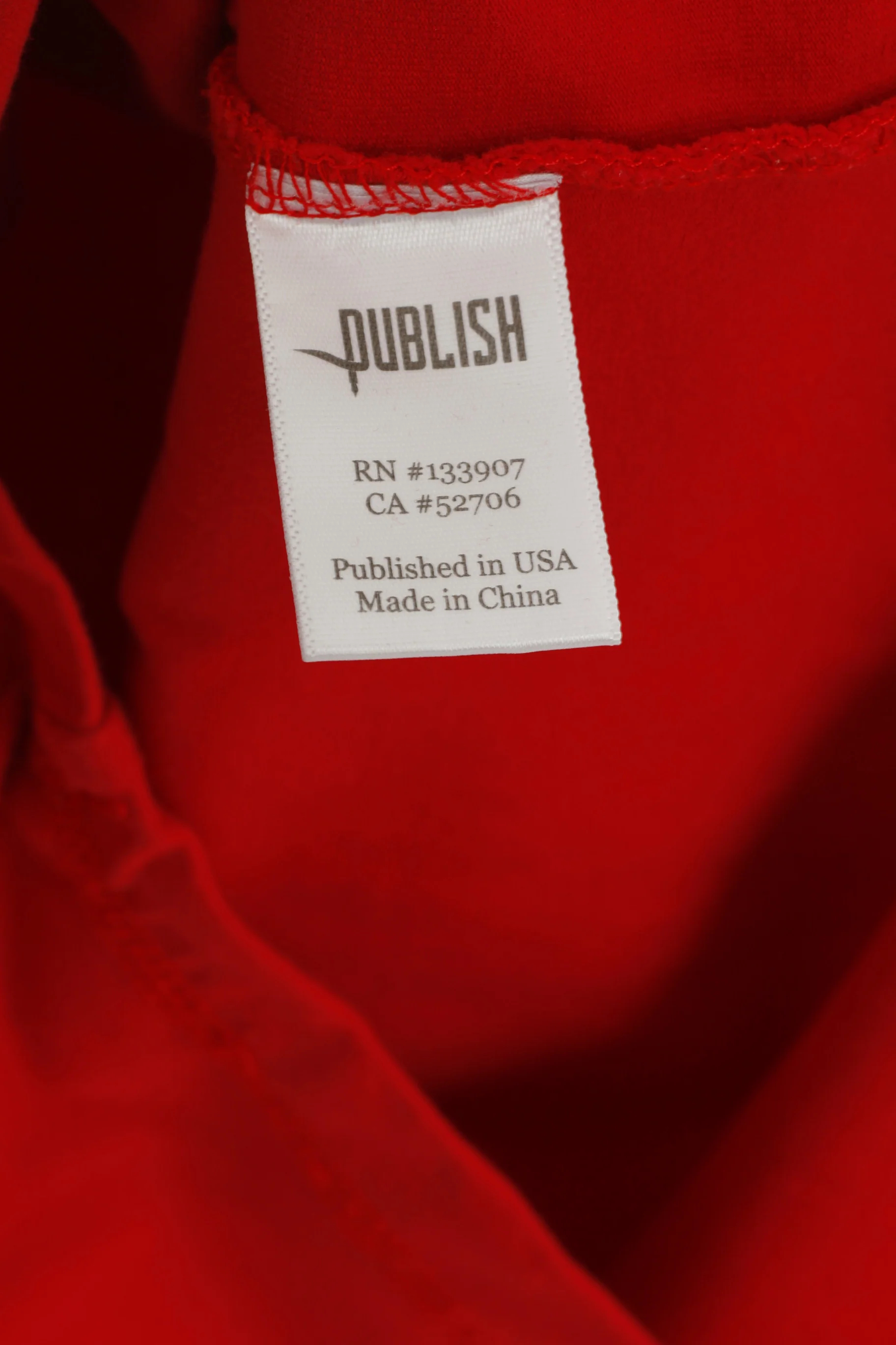 Publish Men L Shirt Red Cotton Mesh Sleeve Classic Plain Sport Top - Image 5