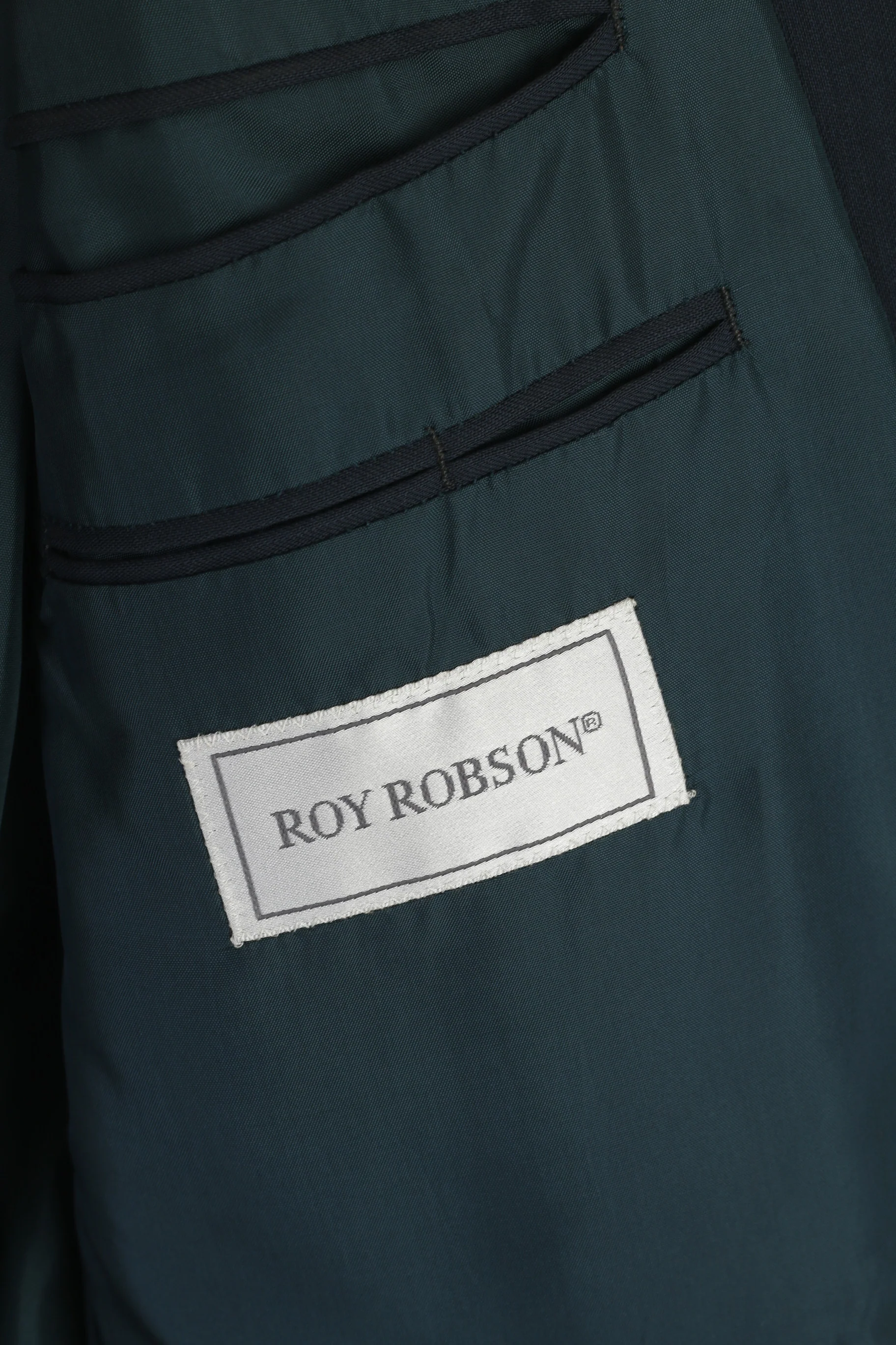 Roy Robson Men 44 Blazer Sea Green Wool High Twist by Reda Single Breasted Jacket - Image 4