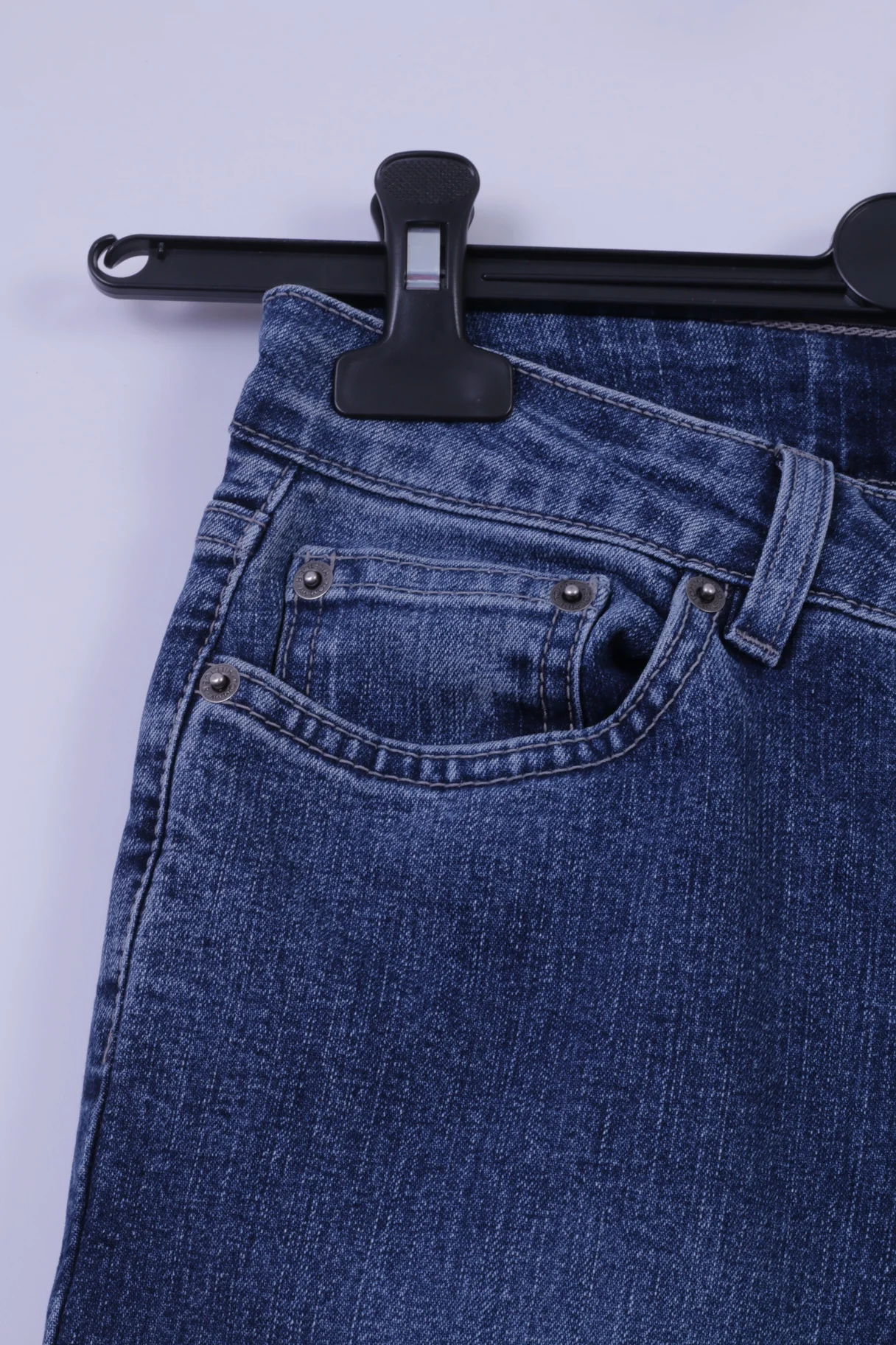 Tommy Hilfiger Womens 4 Trousers Navy Cotton Blend Bootcut Long Denim Pants - Image 2