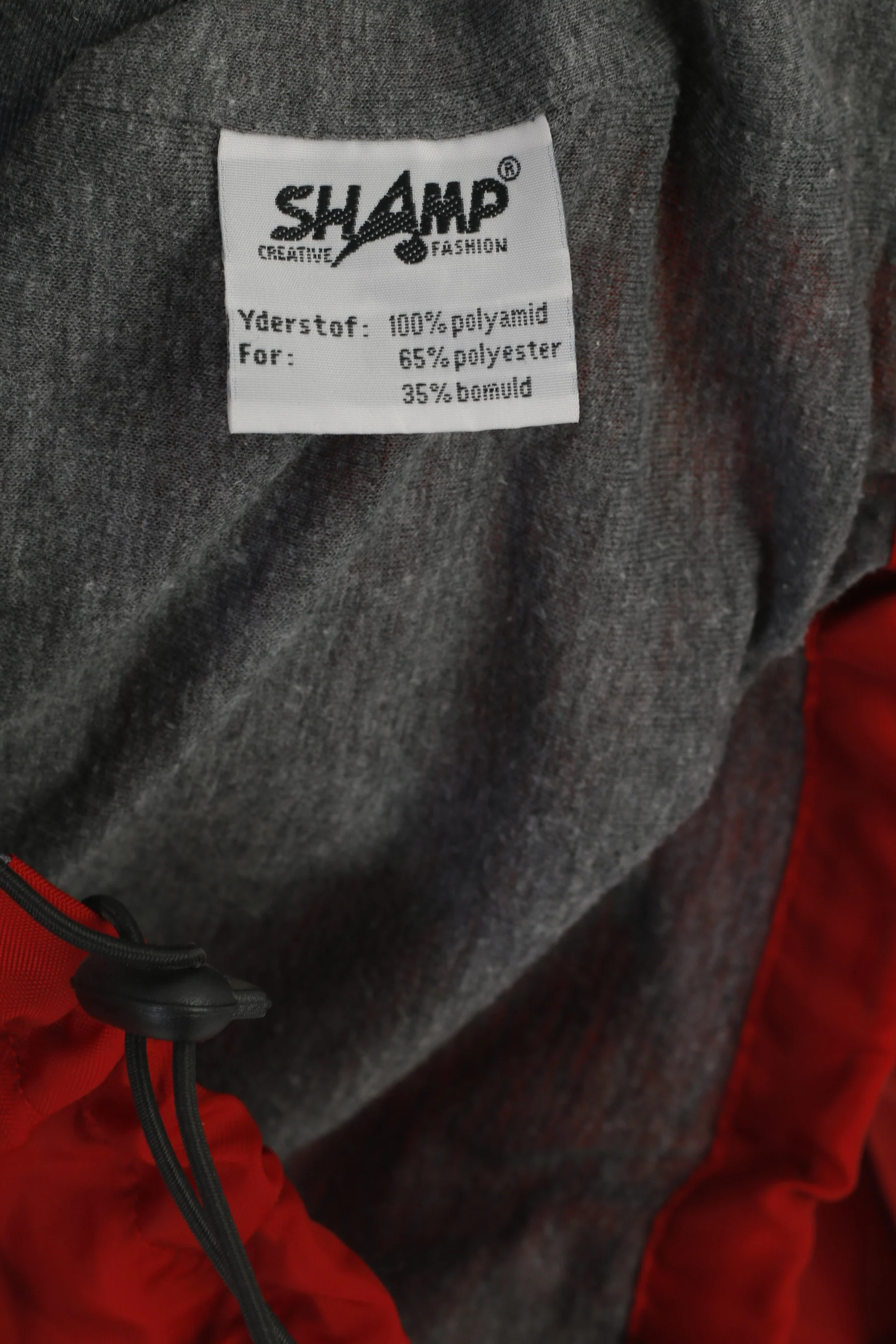 Shamp Men S Jacket Red Nylon Waterproof Vintage Full Zipper Hidden Hood Unisex Top - Image 5
