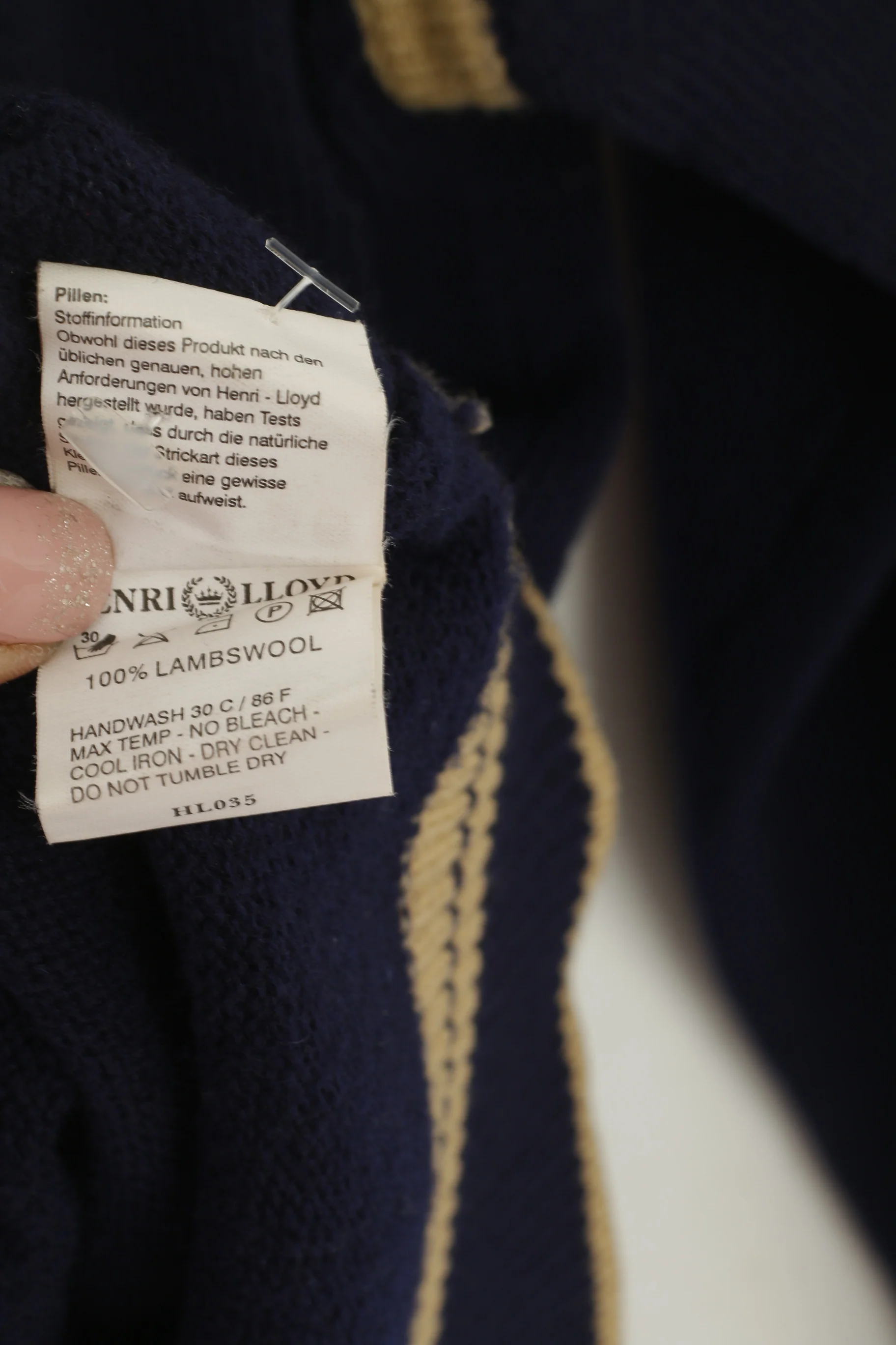 Henri Lloyd Men M Jumper Navy Wool Vintage Full Zip Cardigan Sweater - Image 5