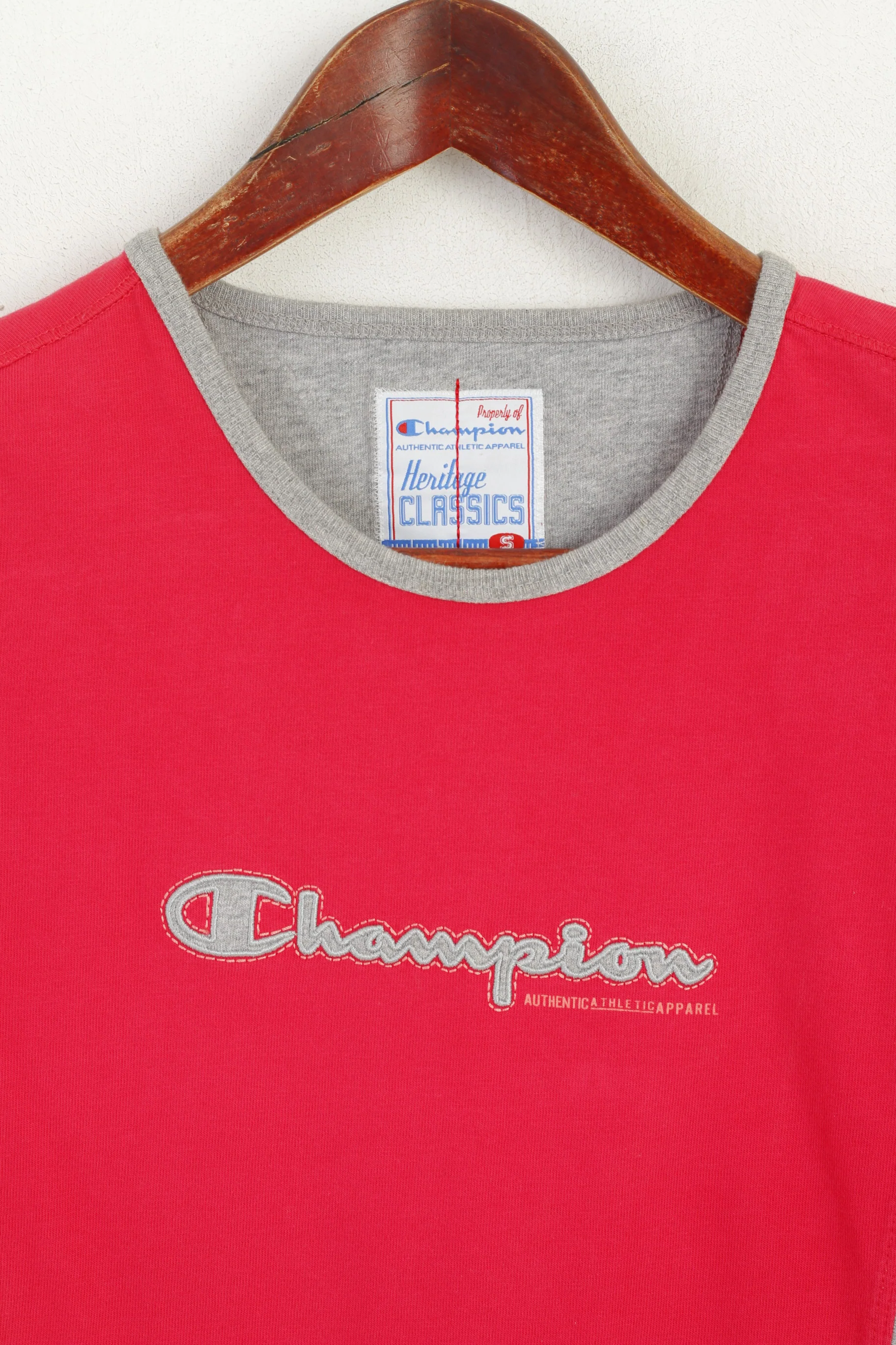 Champion Women S Shirt Raspberry Cotton Cropped Heritage Classics Sport Top - Image 2