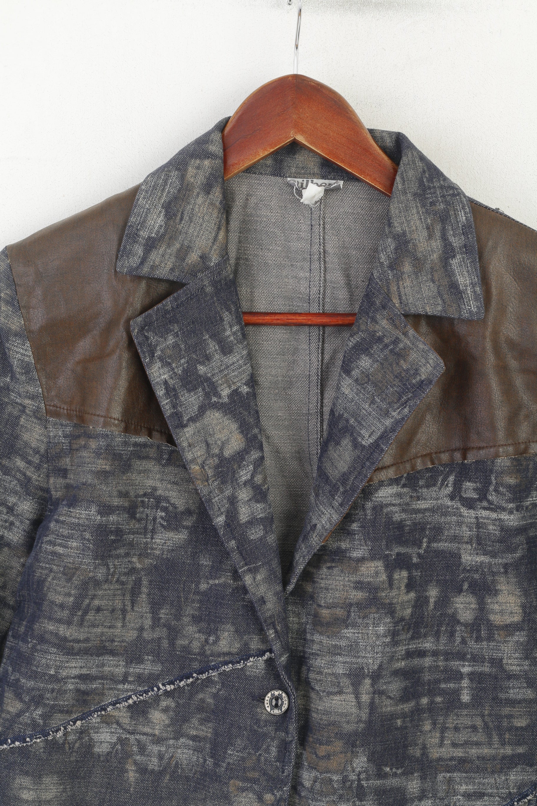 Tilber Women 12 38 M Jacket Navy Cotton Western Vintage Single Breasted Blazer - Image 2