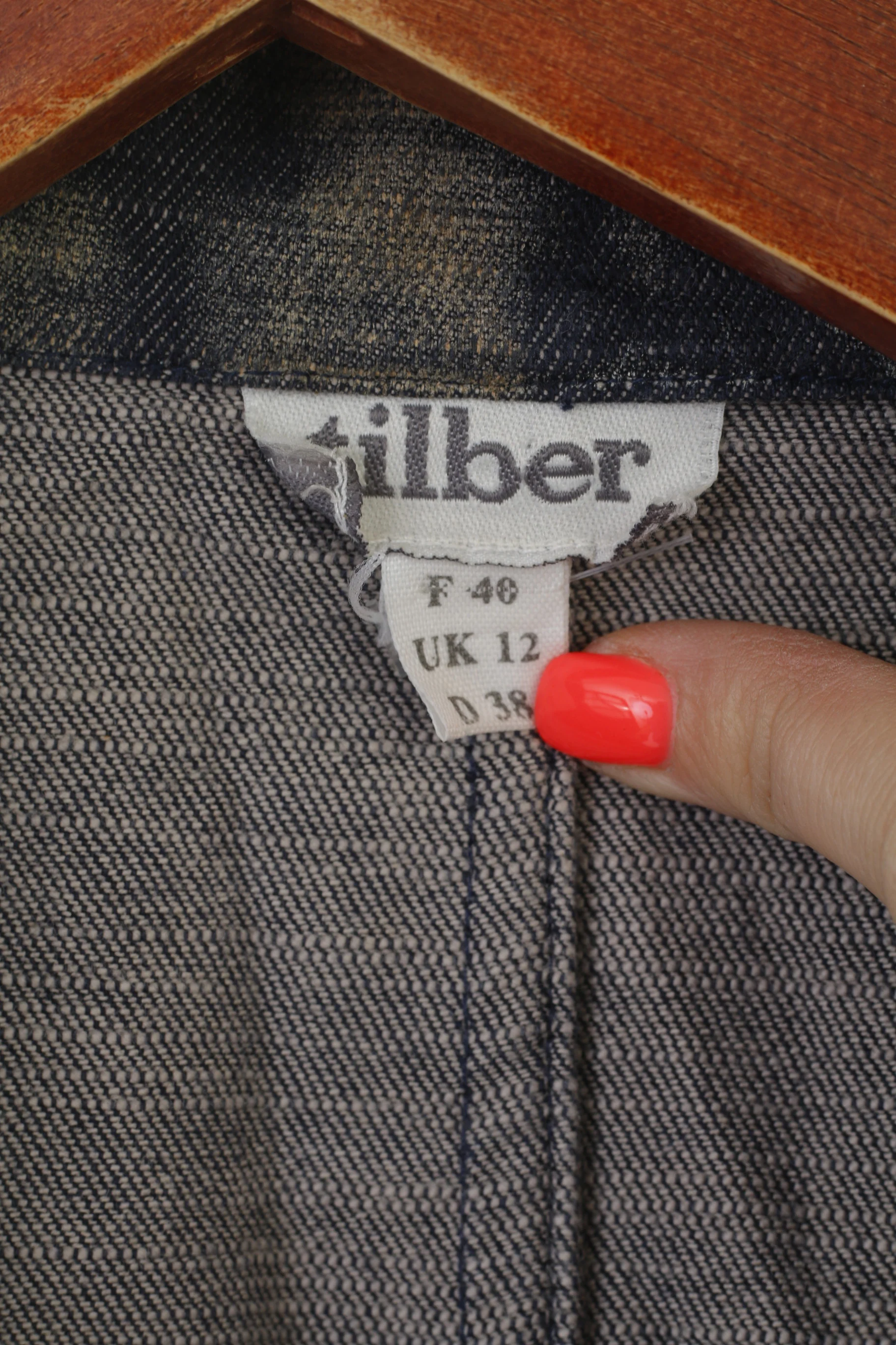 Tilber Women 12 38 M Jacket Navy Cotton Western Vintage Single Breasted Blazer - Image 4